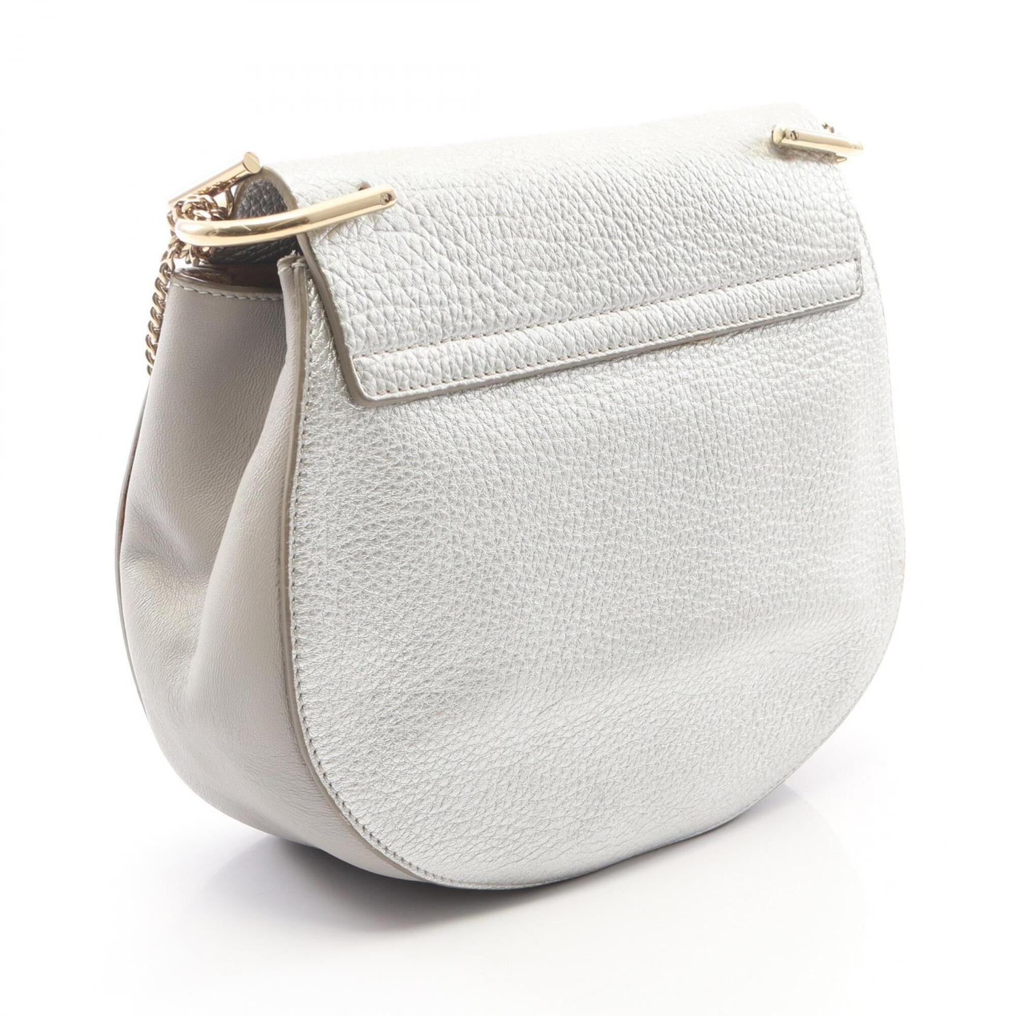 Chloé Silver Leather Handbag Shoulder Bag (Pre-Owned)