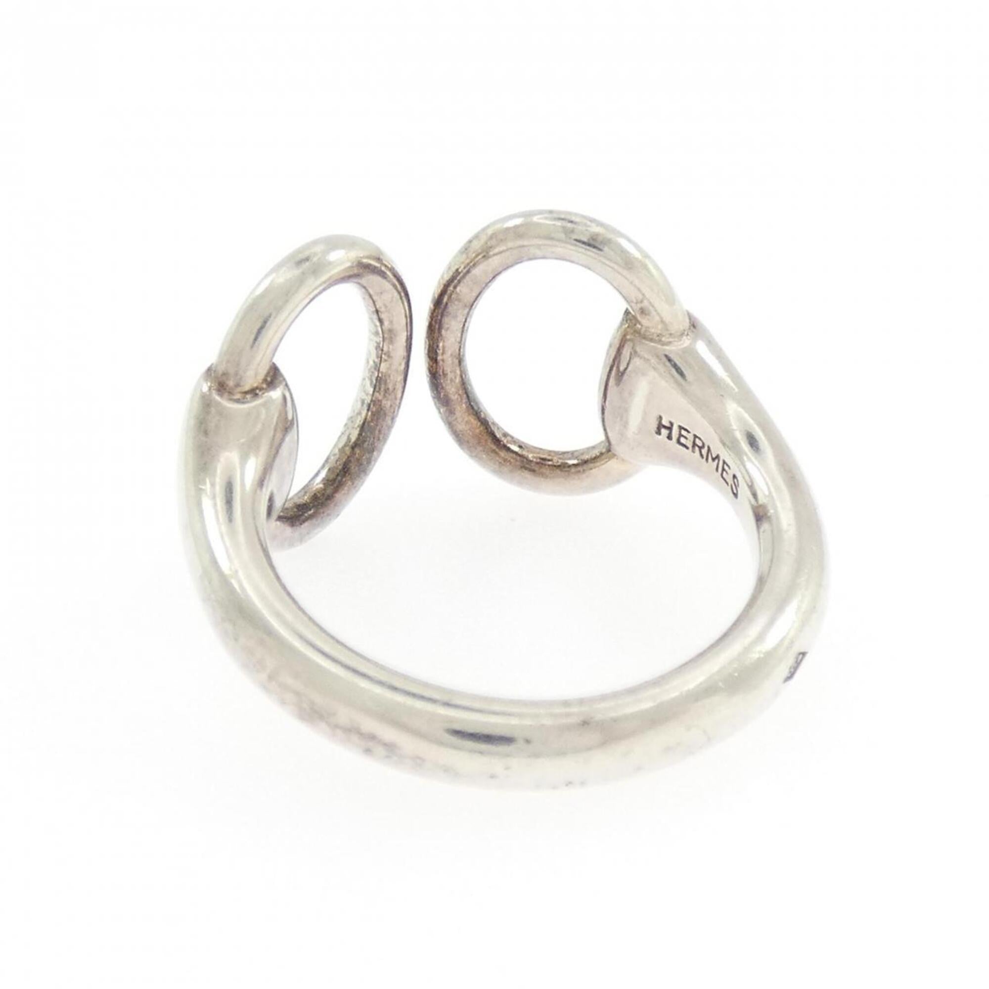 Hermes Silver Silver 925 Band Ring (Pre-Owned)