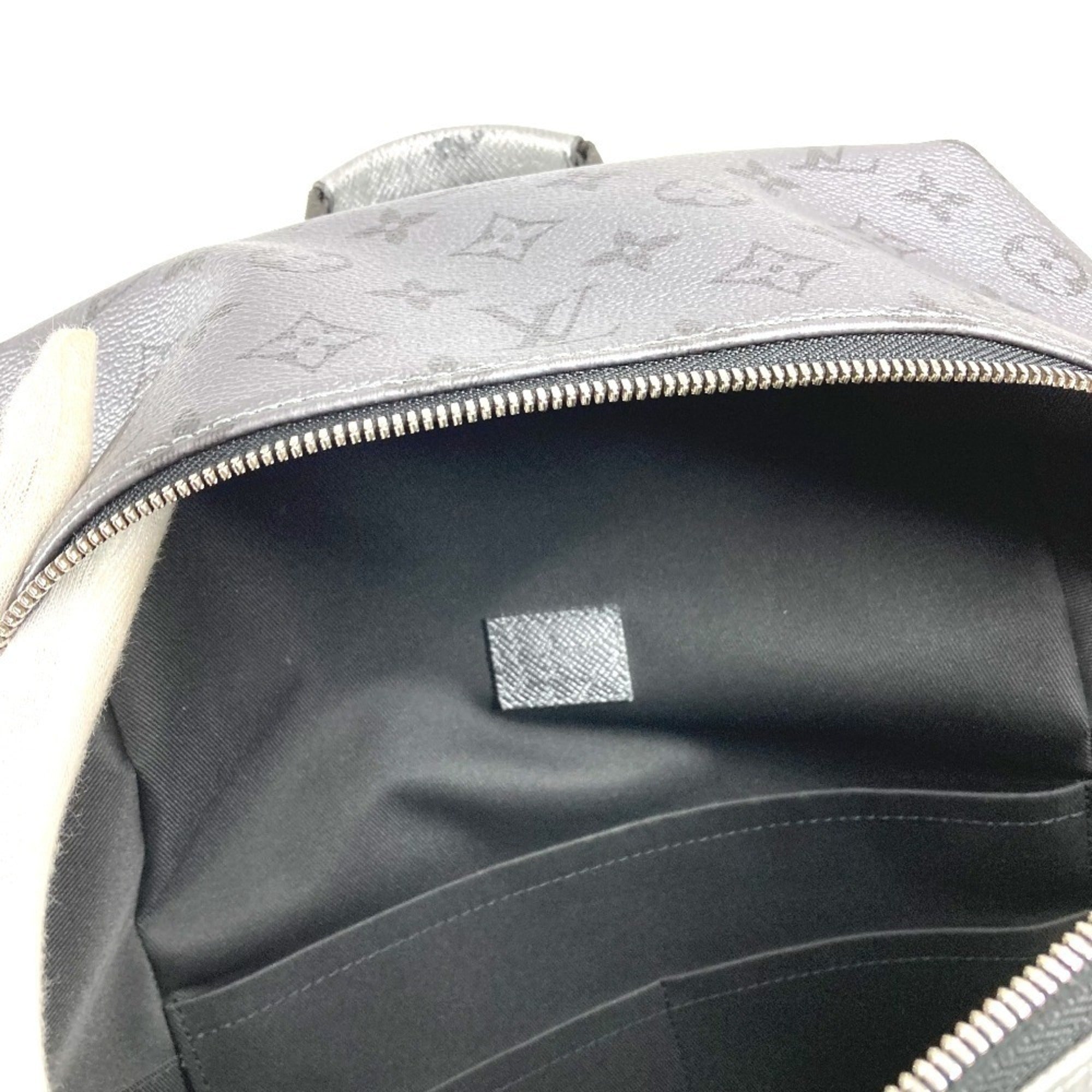 Louis Vuitton Taigarama Silver Taiga Leather Monogram Backpack (Pre-Owned)
