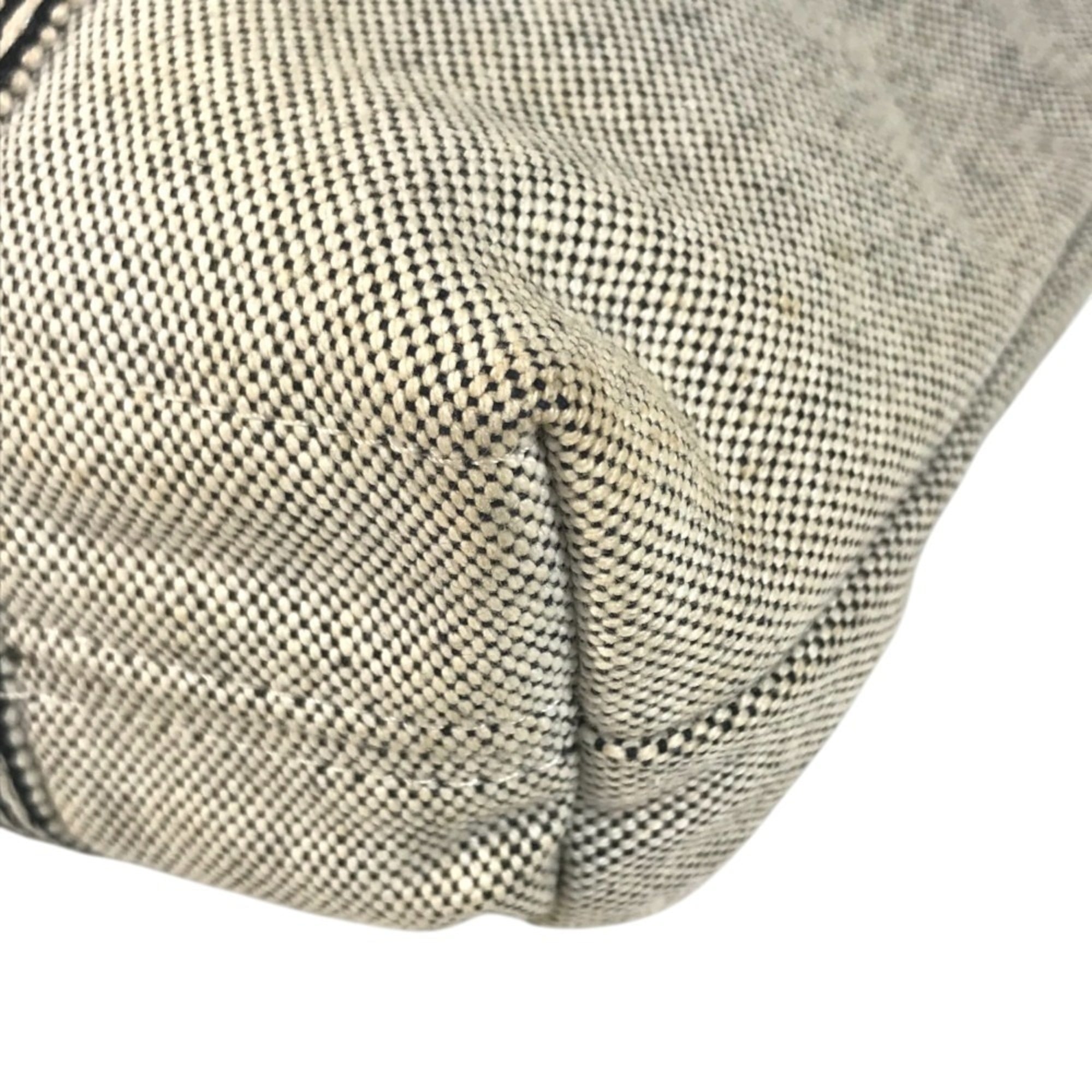 Hermes Black Ivory Yellow Canvas Handbag Tote Bag (Pre-Owned)