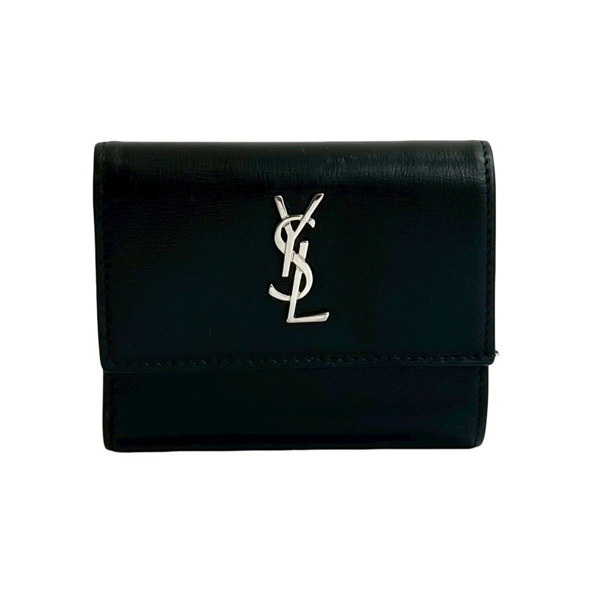 Saint Laurent Black Leather Wallet (Tri-Fold) (Pre-Owned)