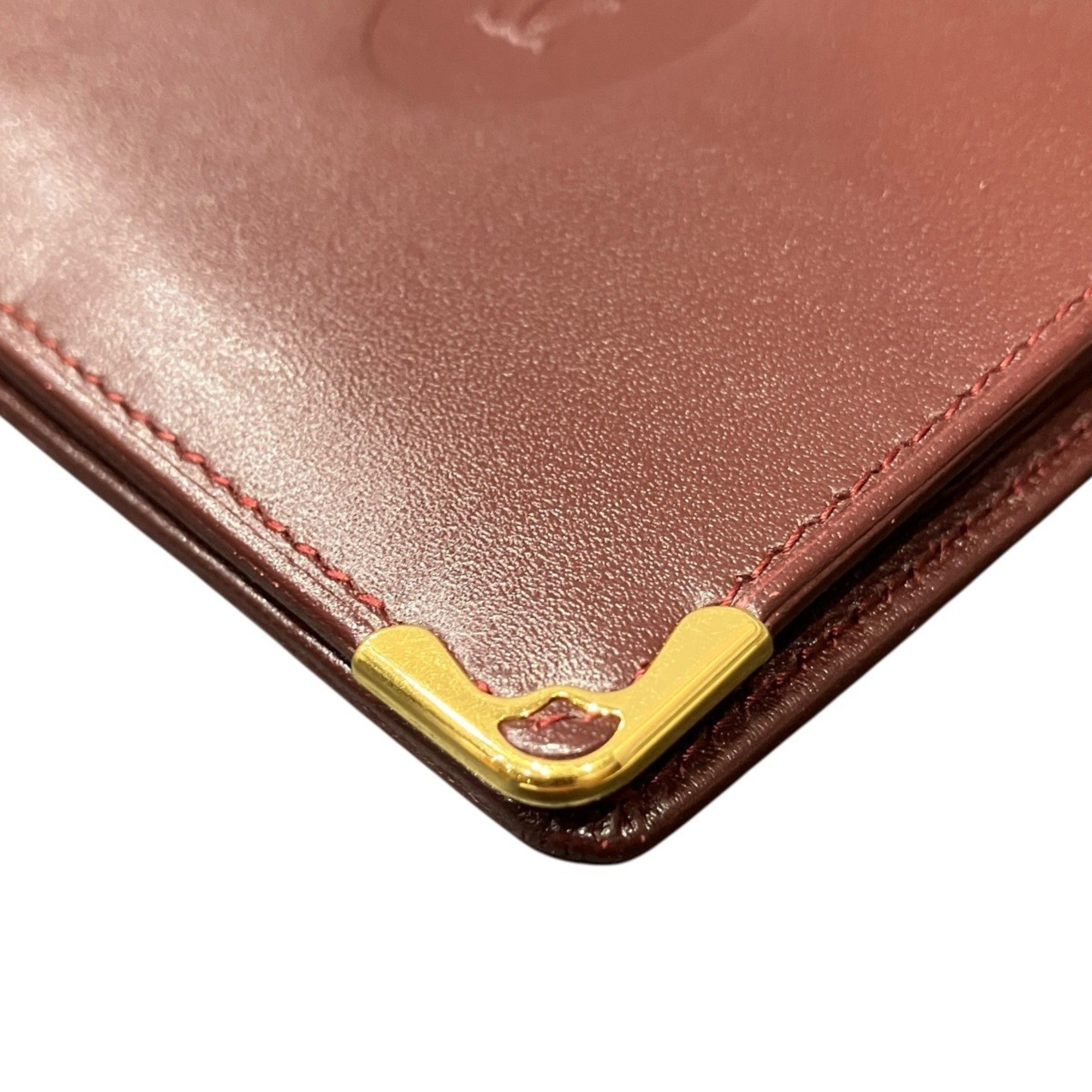 Cartier Wine Red Leather Wallet (Bi-Fold) (Pre-Owned)