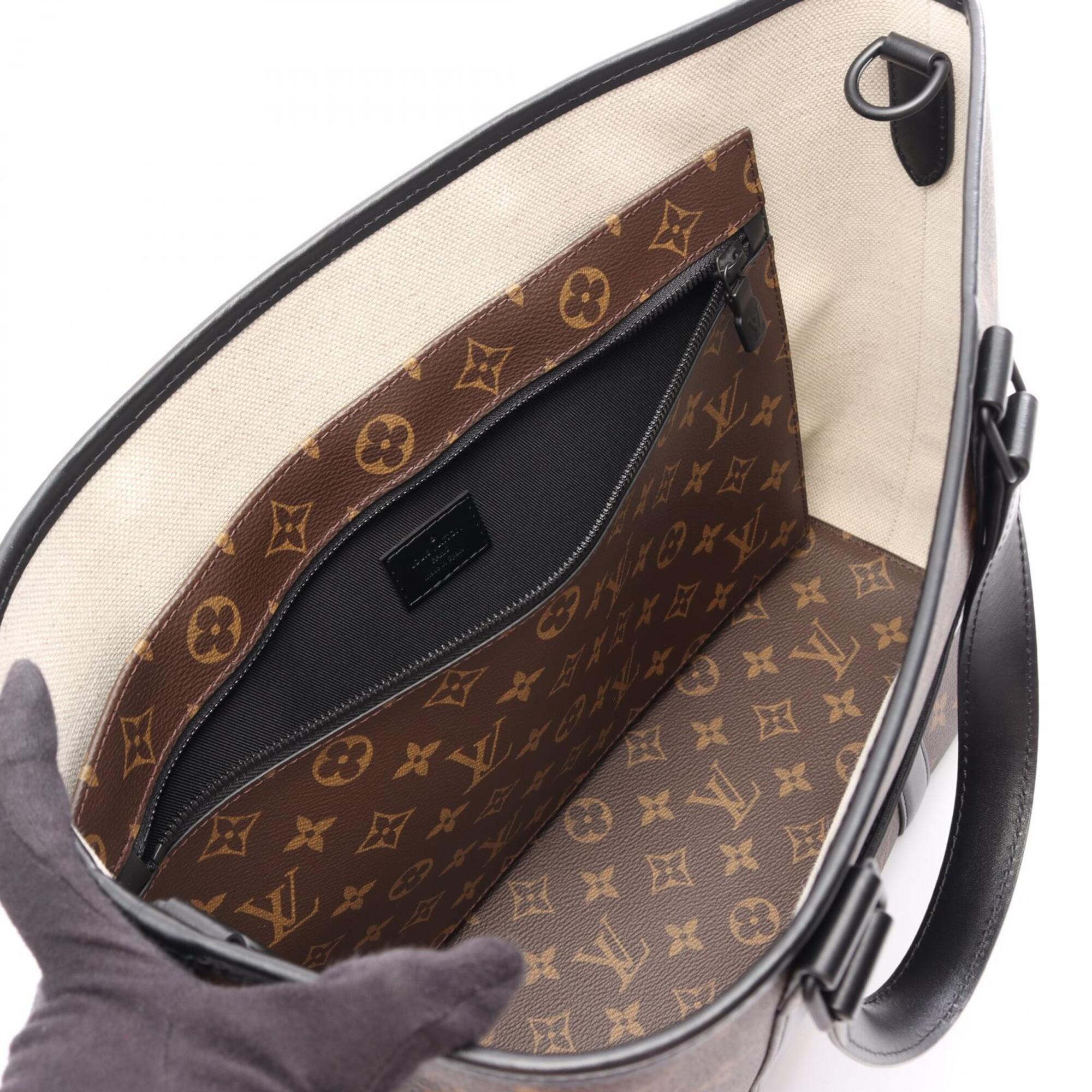 Louis Vuitton Black Brown Pvc Leather Handbag Tote Bag (Pre-Owned)