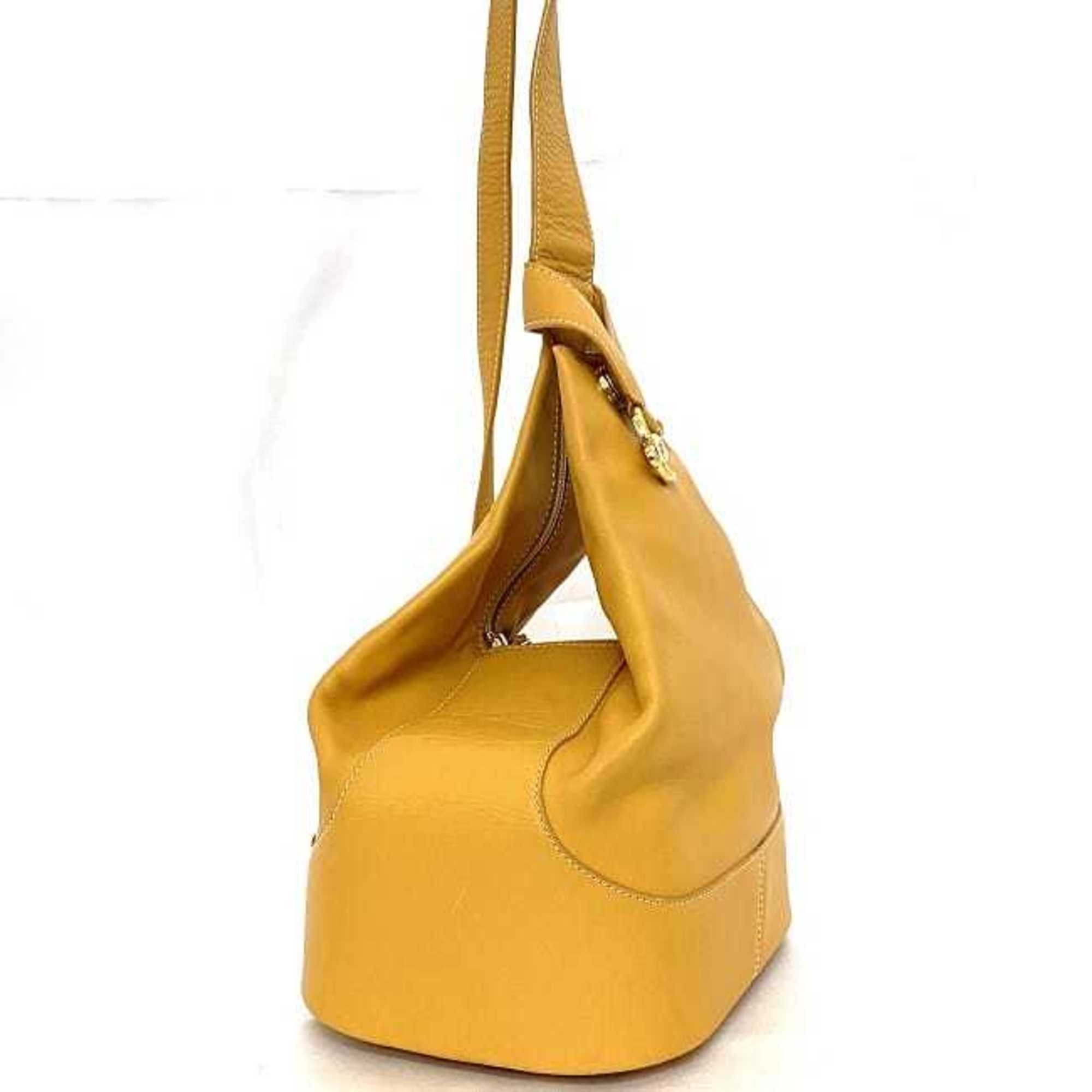 Loewe Anton Orange Leather Pouch Shoulder Bag (Pre-Owned)