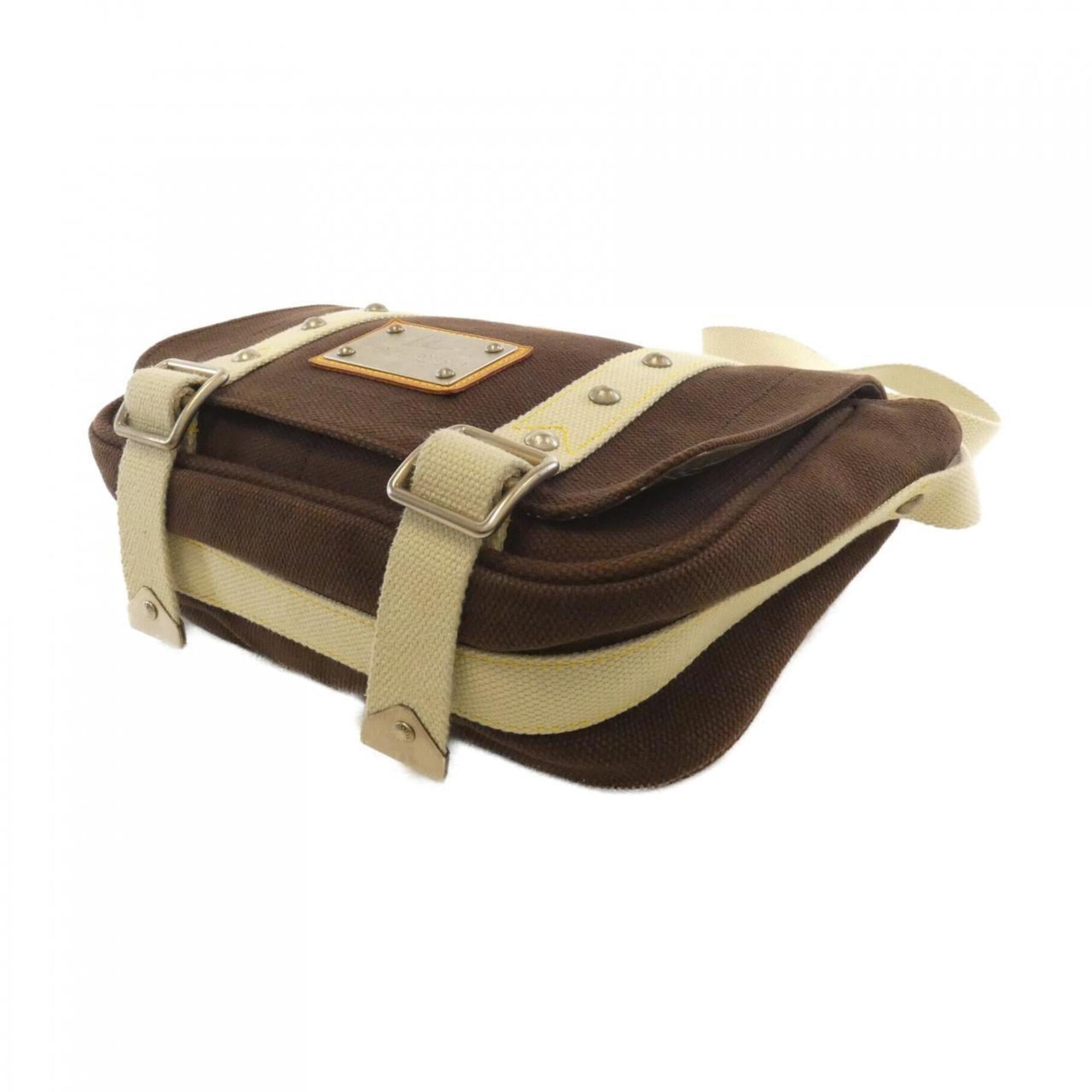 Louis Vuitton Moka Canvas Shoulder Bag (Pre-Owned)
