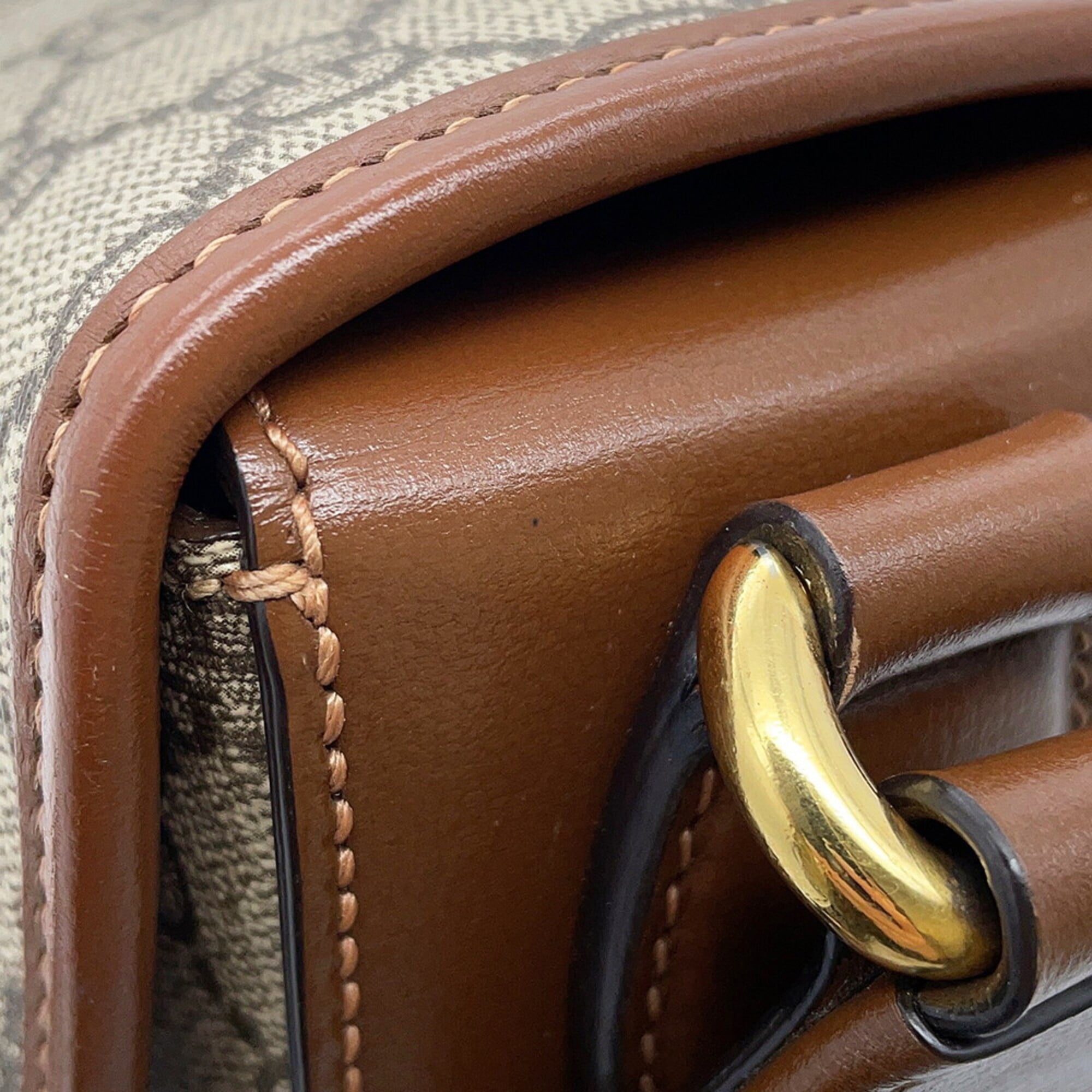 Gucci Beige Brown Gg Supreme Leather Handbag Shoulder Bag (Pre-Owned)
