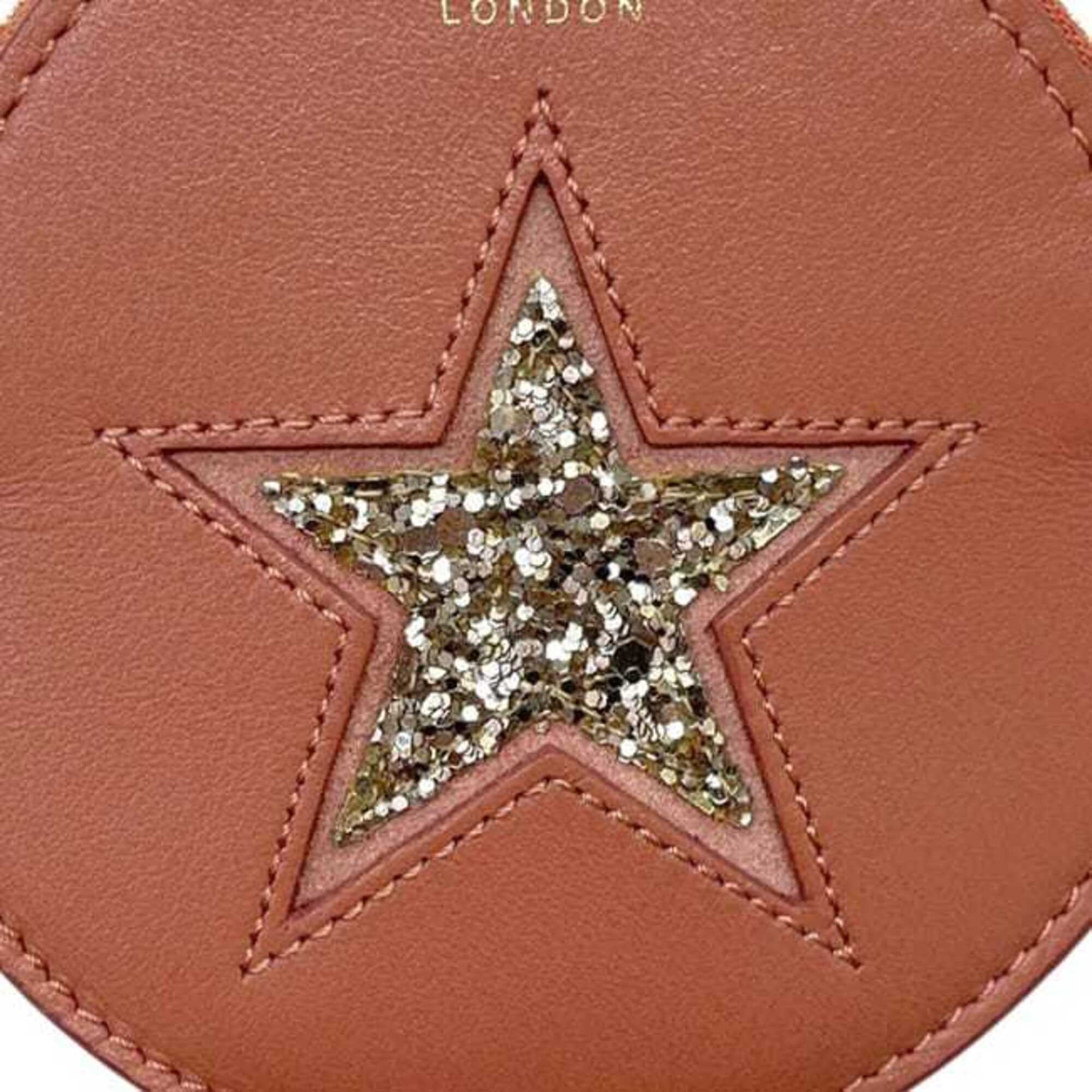 Jimmy Choo Salmon Pink Leather Spangles Coin Purse/Coin Case (Pre-Owned)