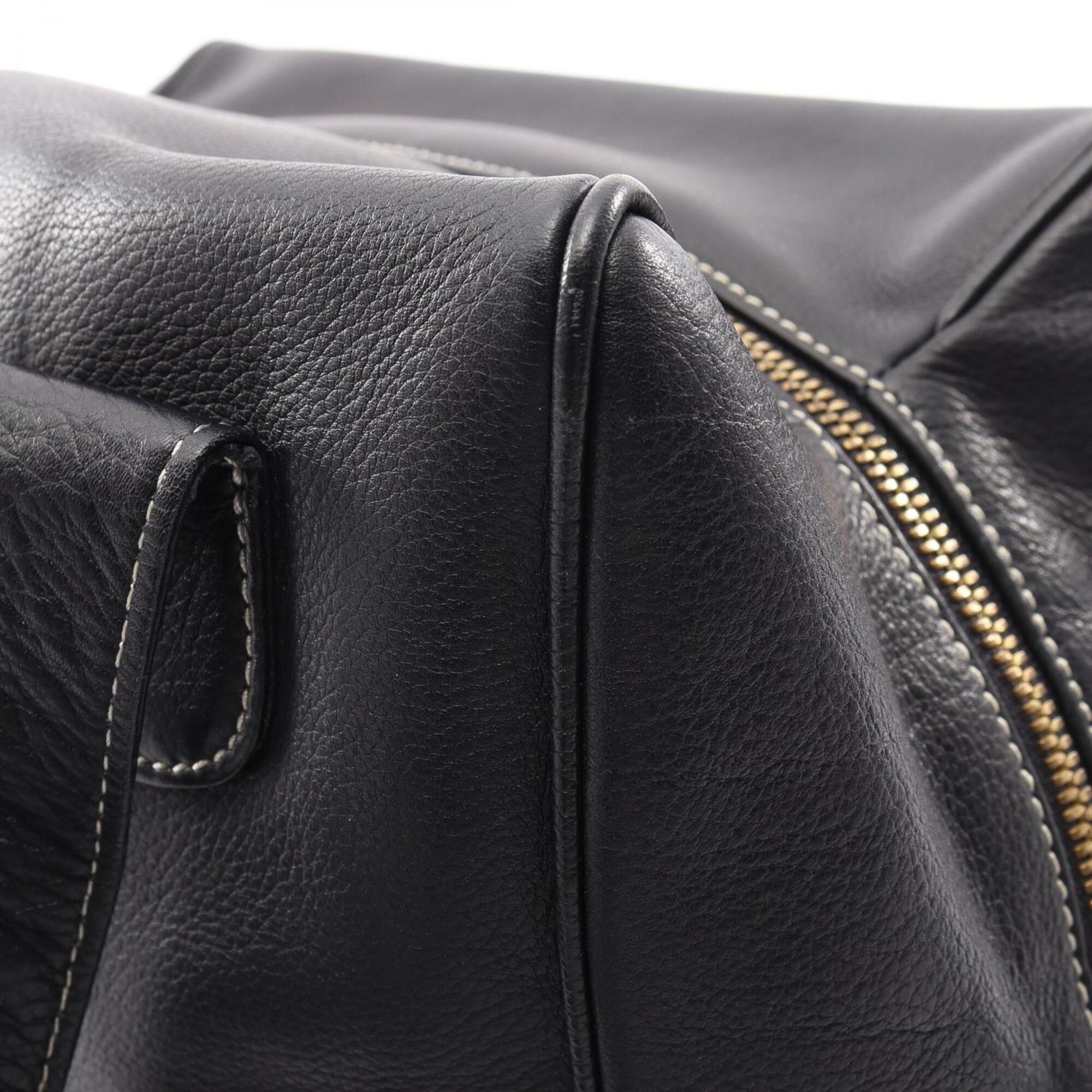 Loewe Navy Leather Handbag Shoulder Bag (Pre-Owned)