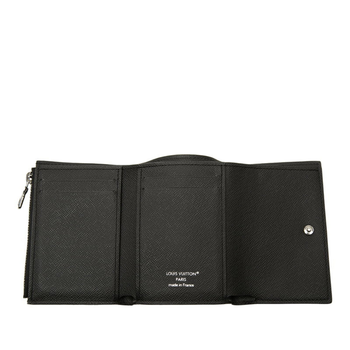 Louis Vuitton Black Gray Pvc Leather Wallet (Tri-Fold) (Pre-Owned)