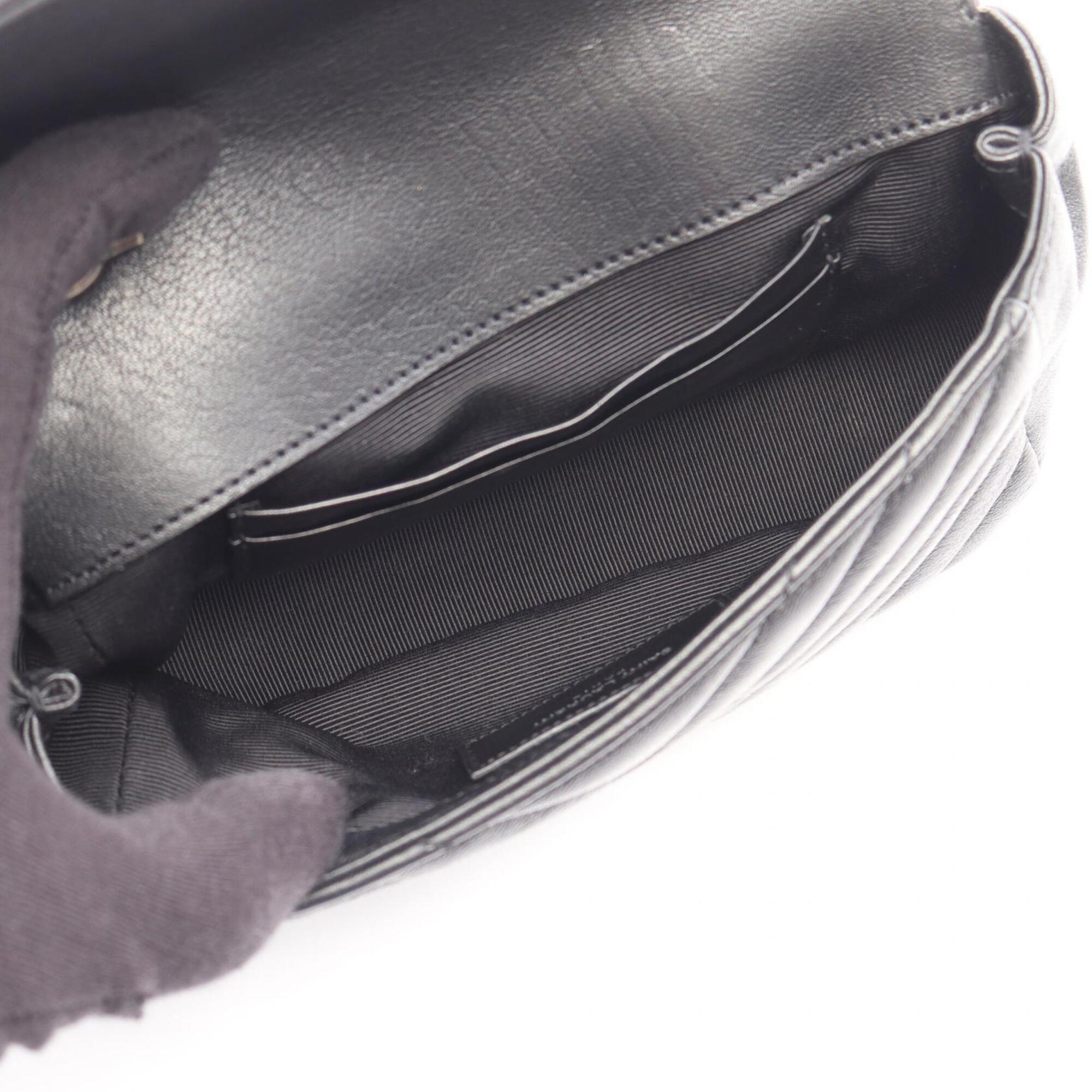 Saint Laurent Black Leather Handbag Shoulder Bag (Pre-Owned)