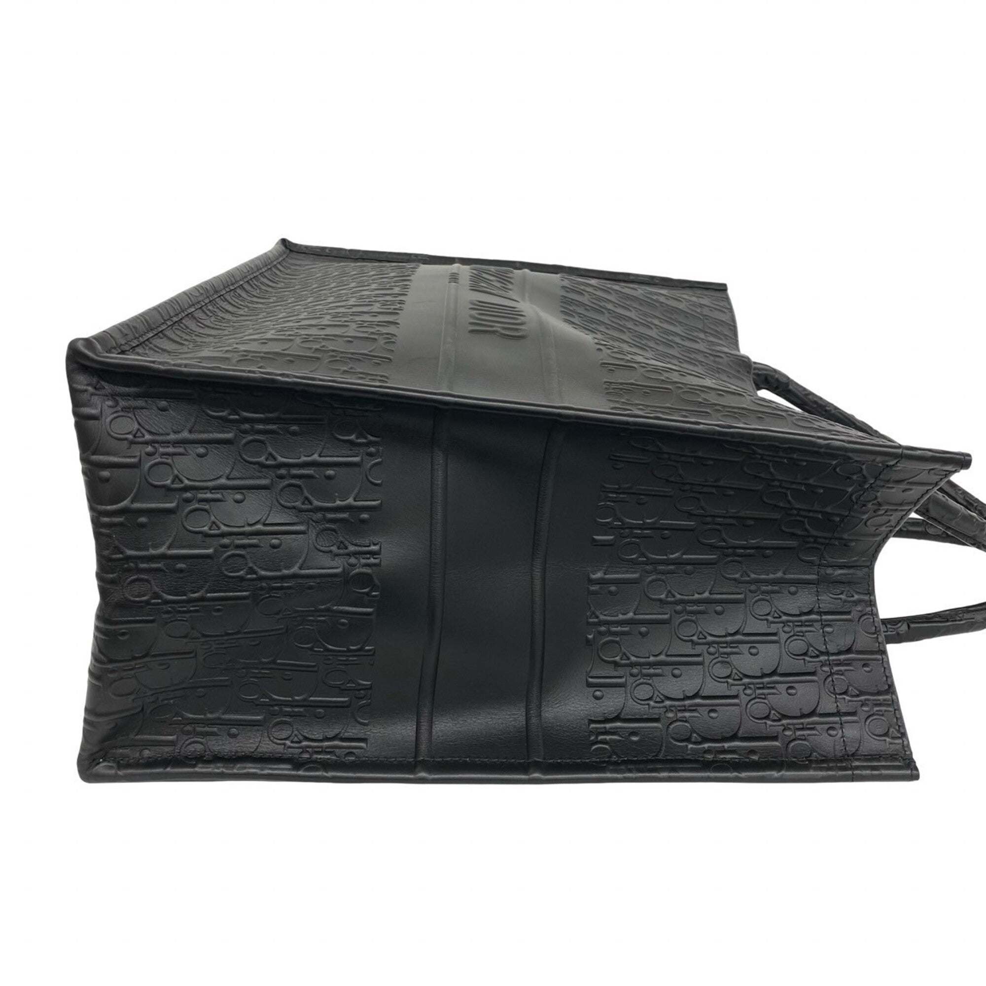 Christian Dior Black Leather Handbag Tote Bag (Pre-Owned)