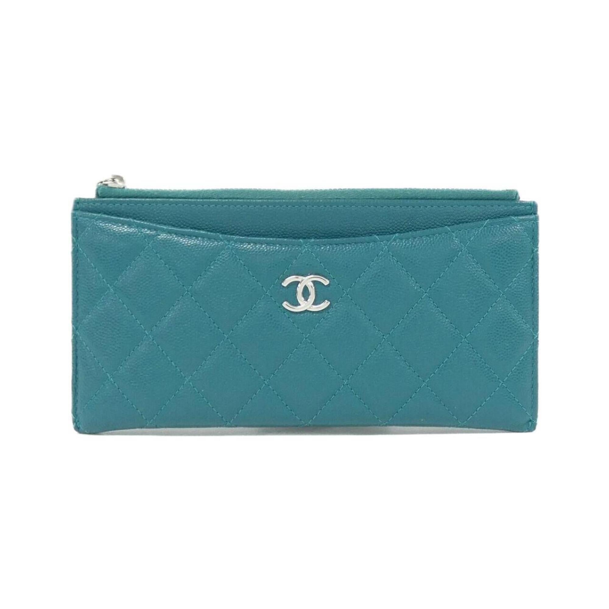 Chanel Green Grained Calfskin Handbag Pouch (Pre-Owned)