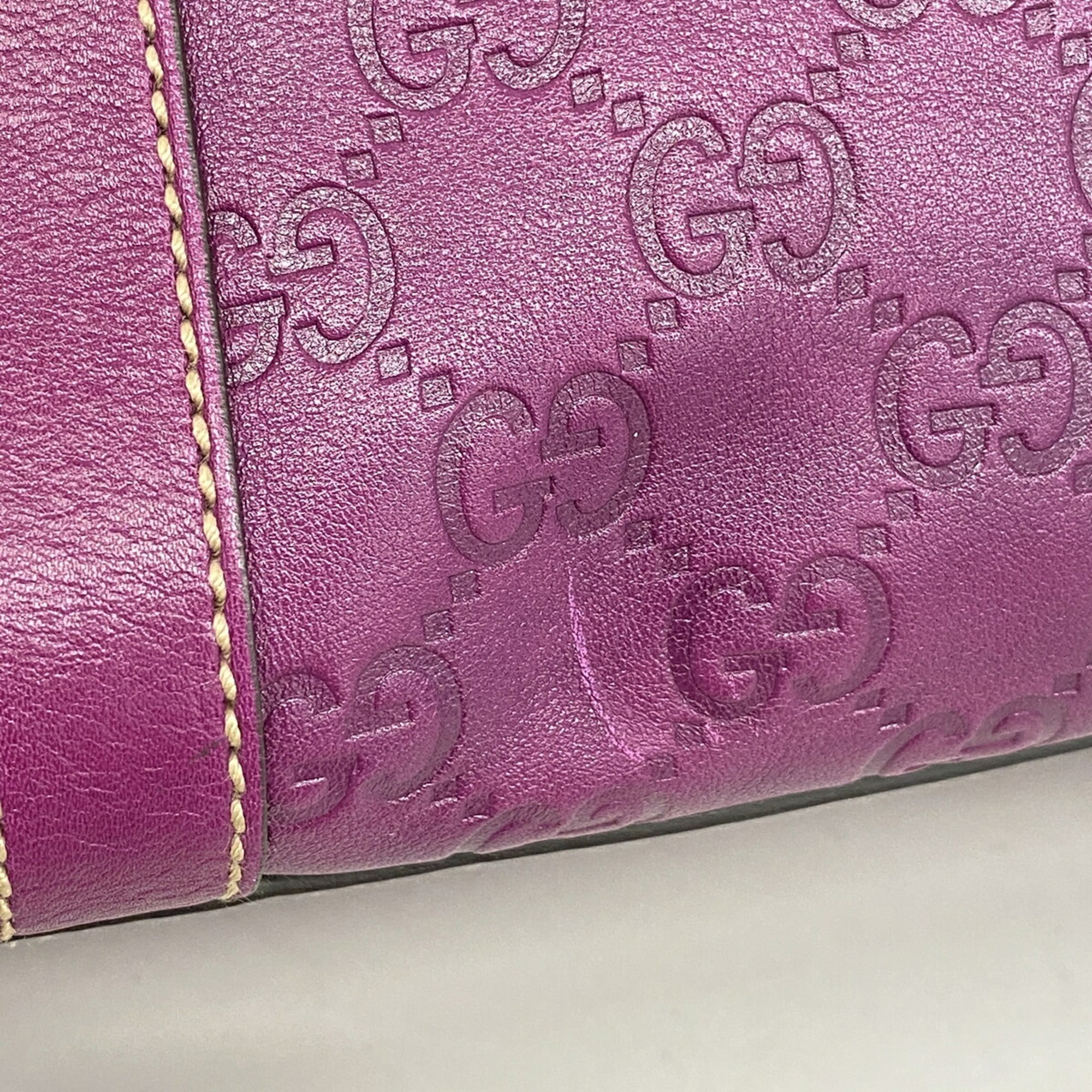 Gucci Purple Leather Tote Bag (Pre-Owned)