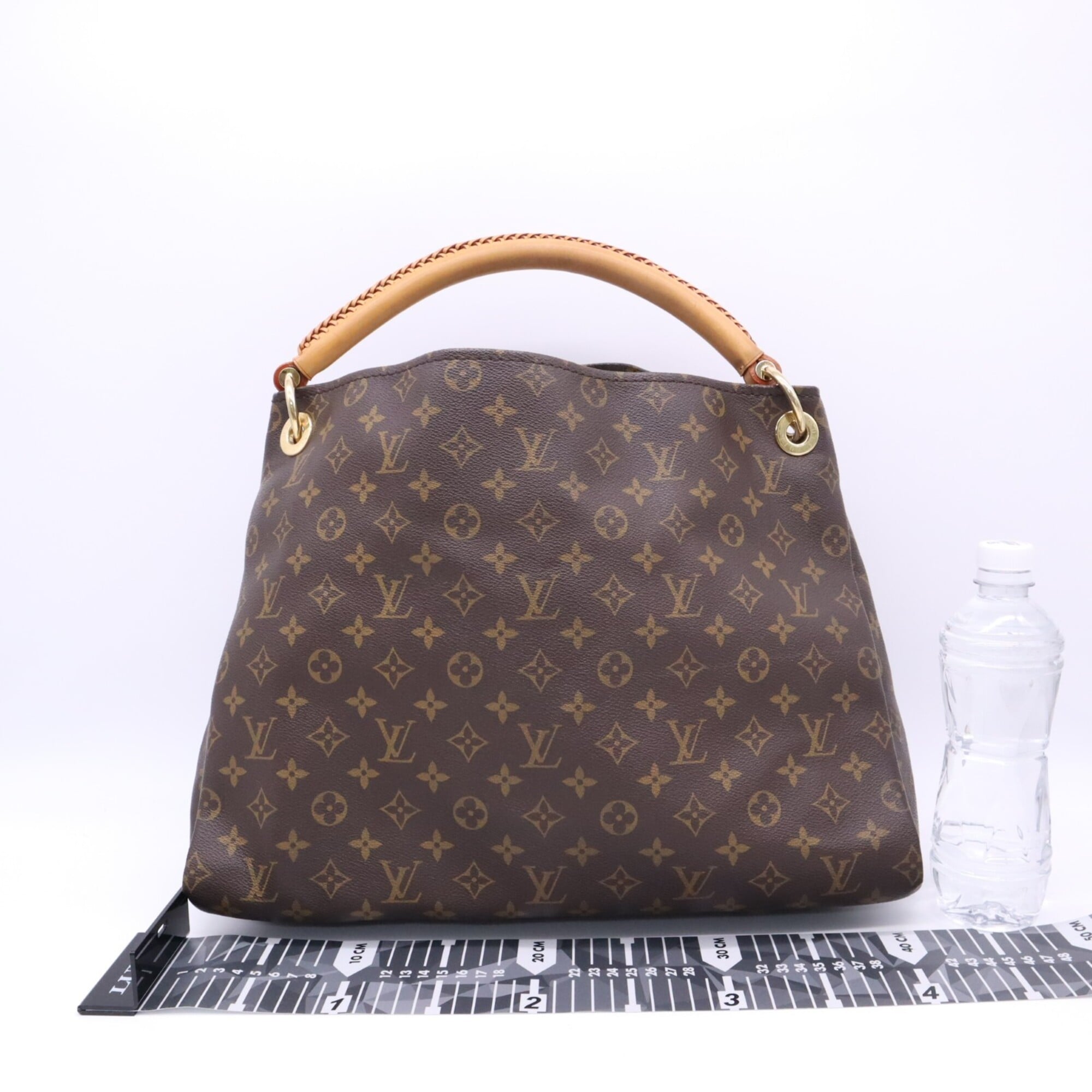 Louis Vuitton Beige Brown Coated Canvas Leather Handbag (Pre-Owned)