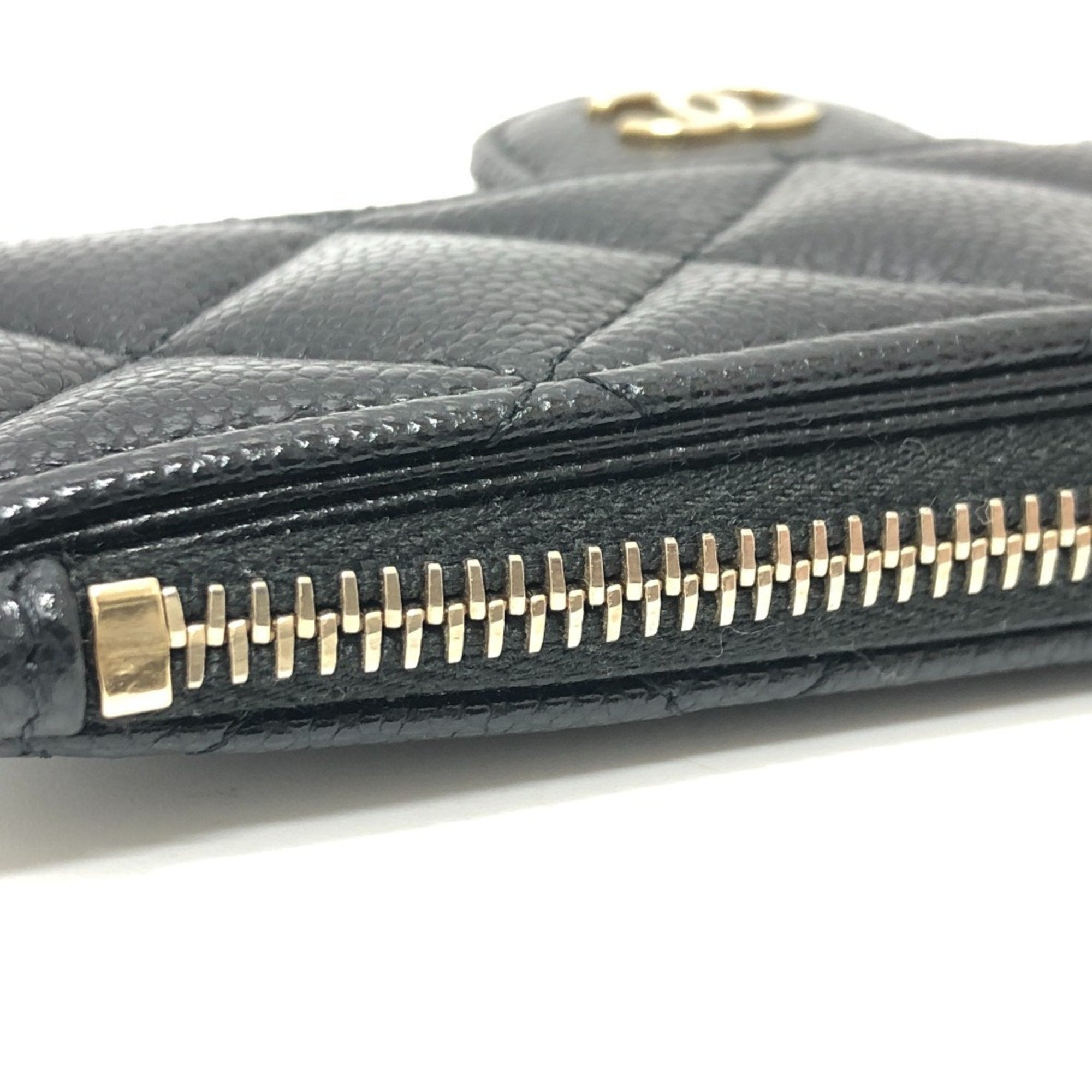 Chanel Black Grained Calfskin Coin Purse/Coin Case (Pre-Owned)