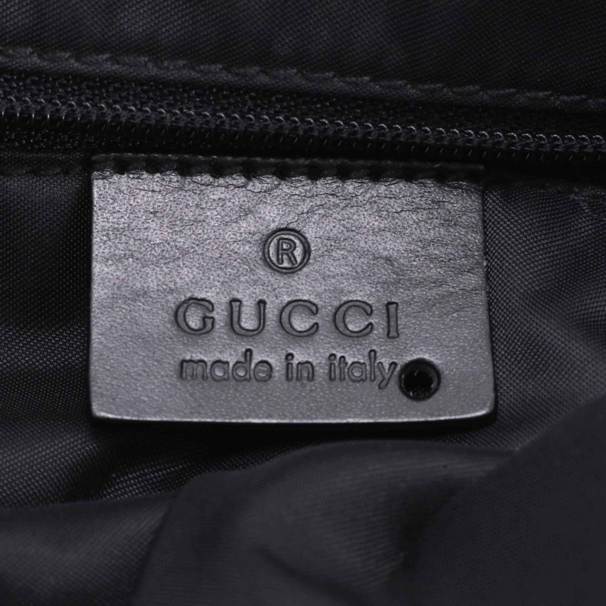 Gucci Black Leather Nylon Backpack Handbag (Pre-Owned)
