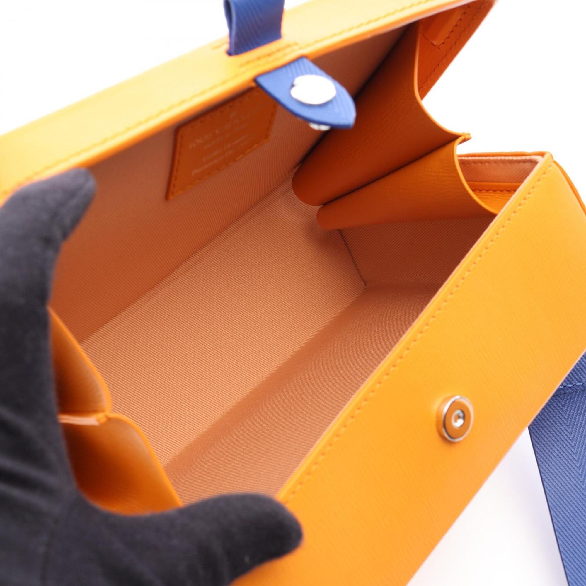 Louis Vuitton Blue Orange Leather Handbag Shoulder Bag (Pre-Owned)