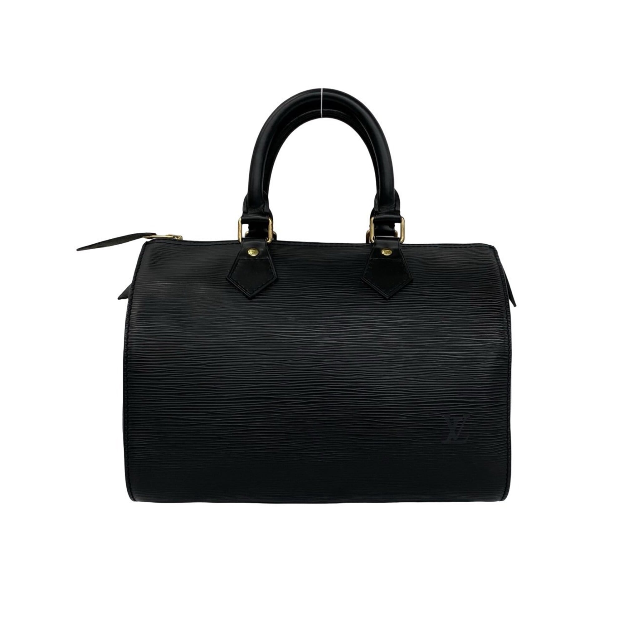 Louis Vuitton Black Leather Boston Bag Handbag (Pre-Owned)