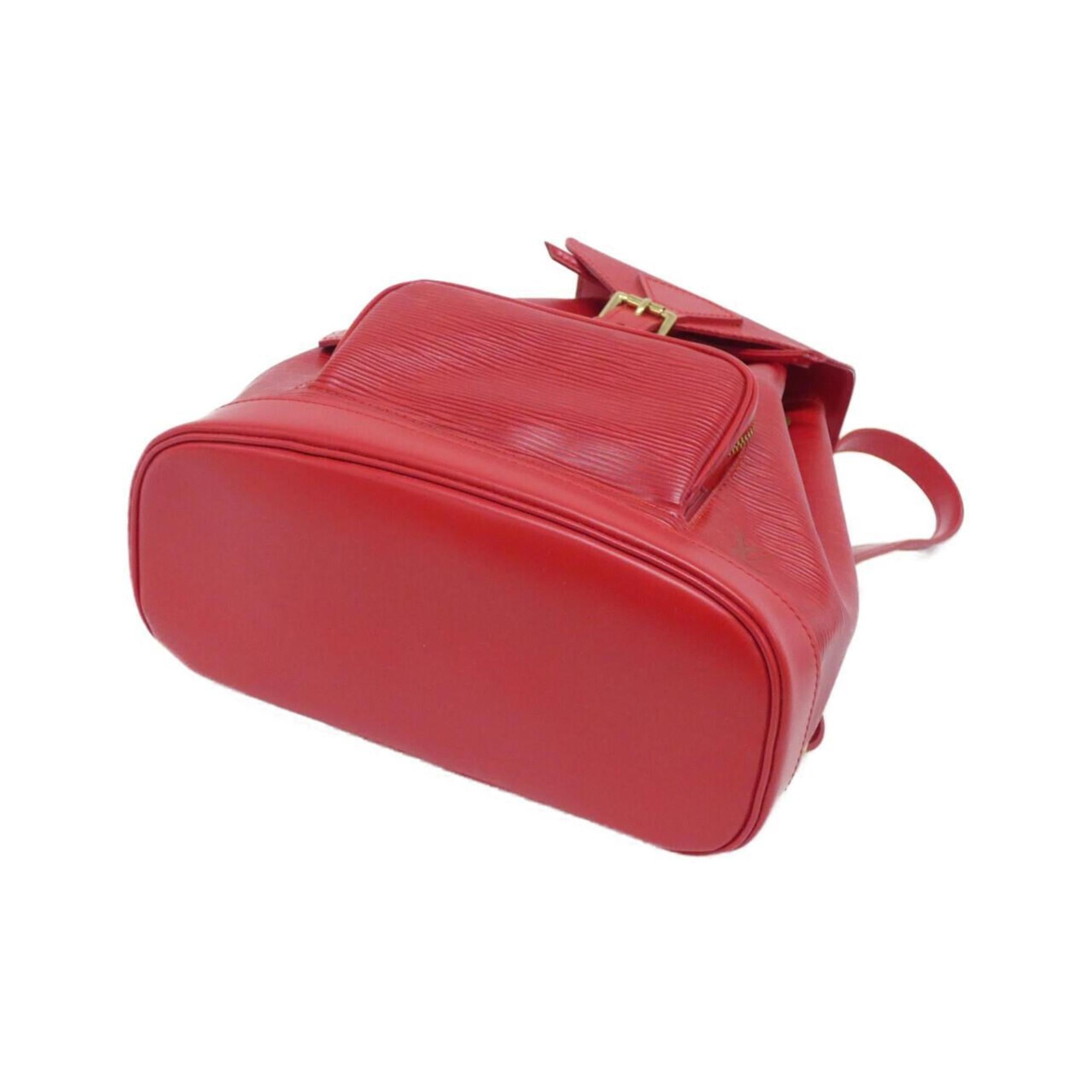 Louis Vuitton Red Color Leather Backpack (Pre-Owned)