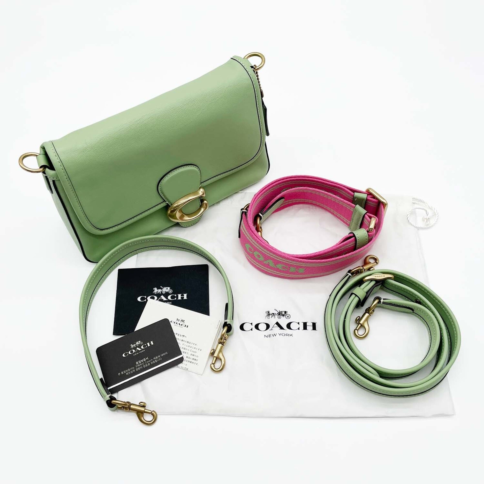 Coach Green Leather Shoulder Bag (Pre-Owned)