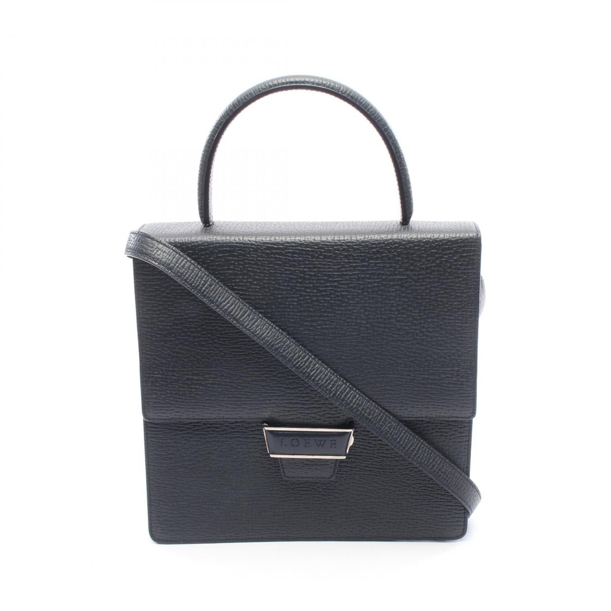 Loewe Navy Leather Handbag (Pre-Owned)