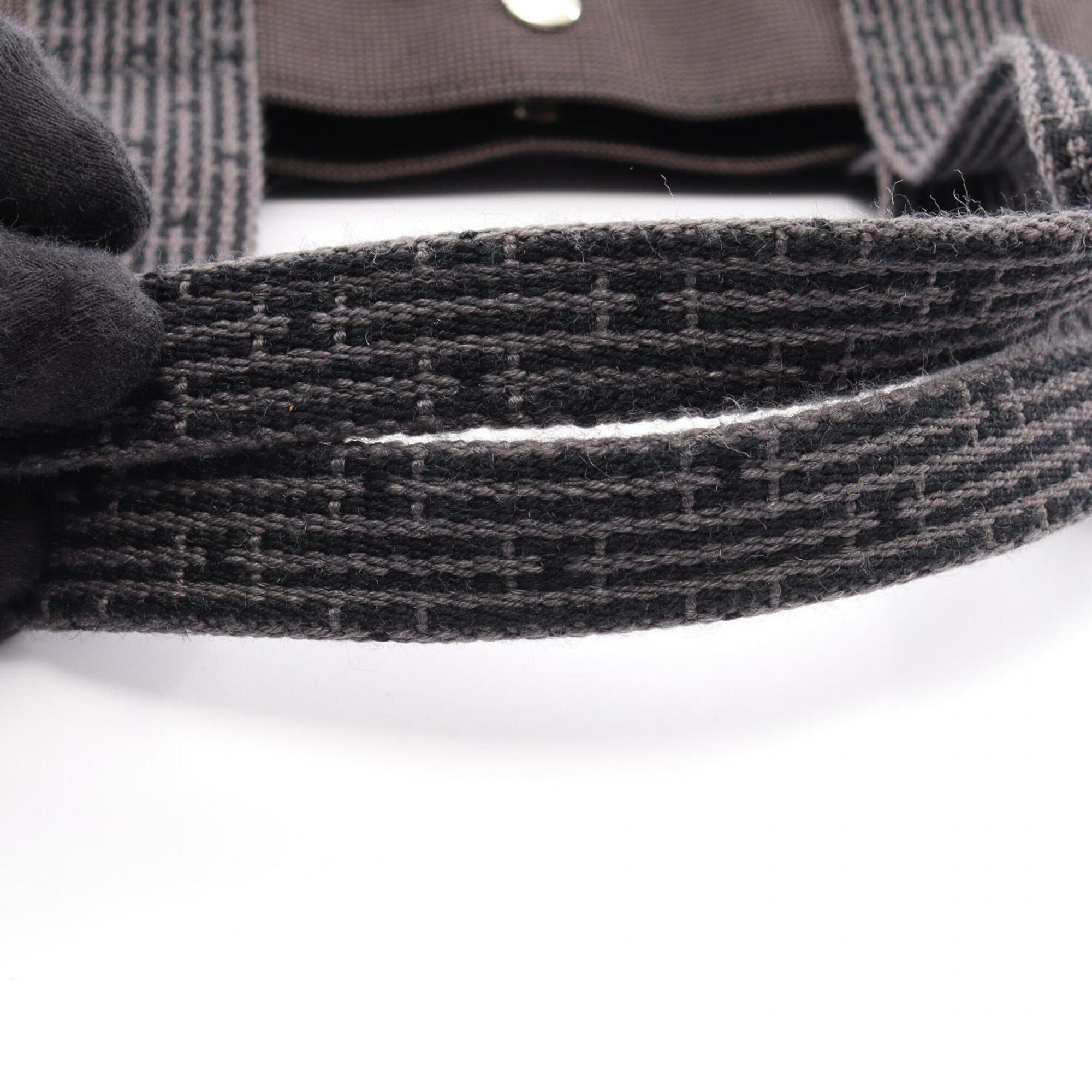 Hermes Gray Canvas Handbag Tote Bag (Pre-Owned)