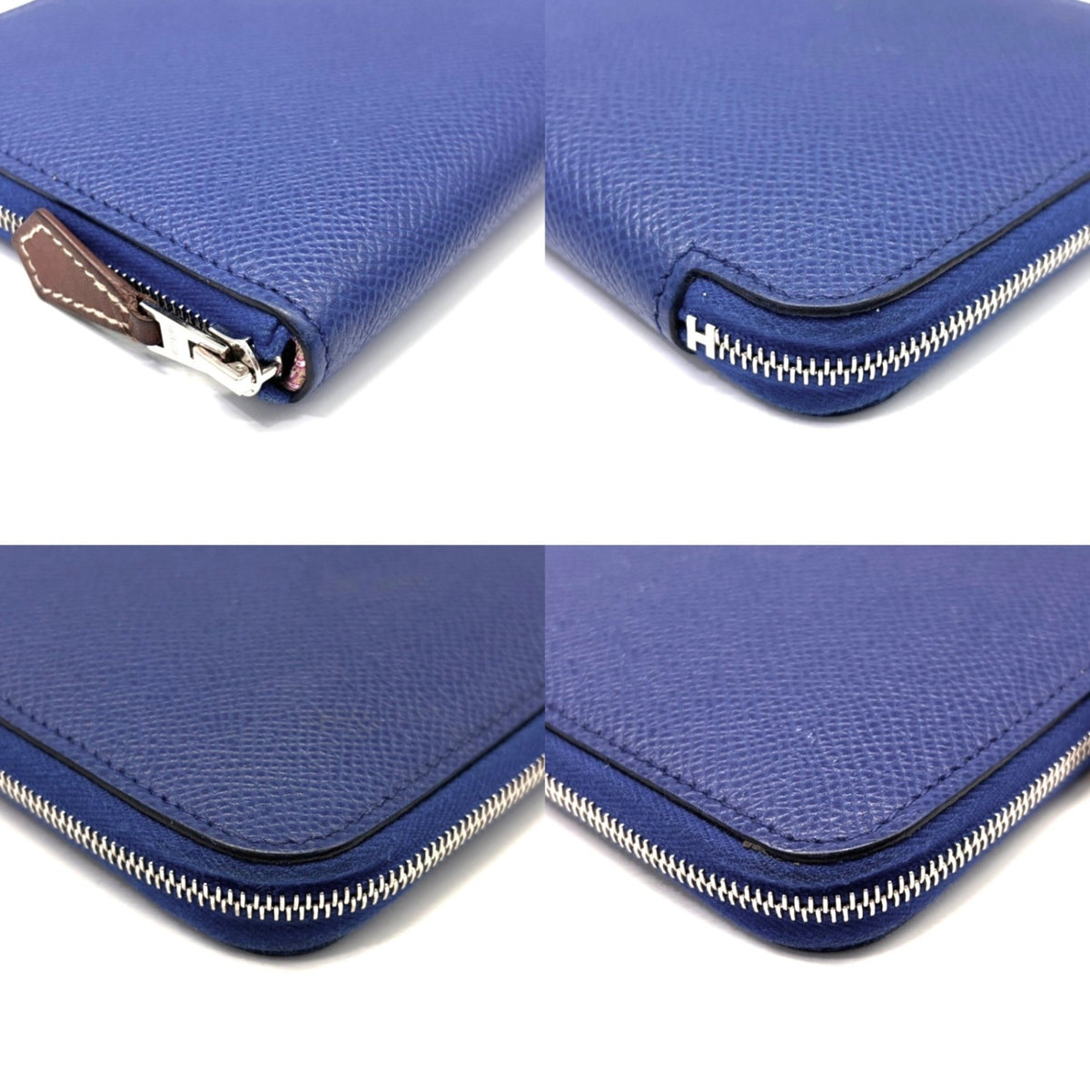 Hermes Blue Epsom Leather Long Wallet (Bi-Fold) (Pre-Owned)