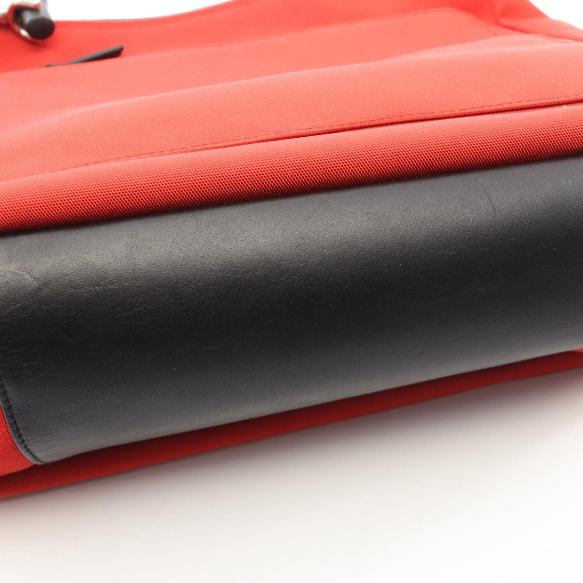 Gucci Black Red Color Nylon Canvas Shoulder Bag (Pre-Owned)