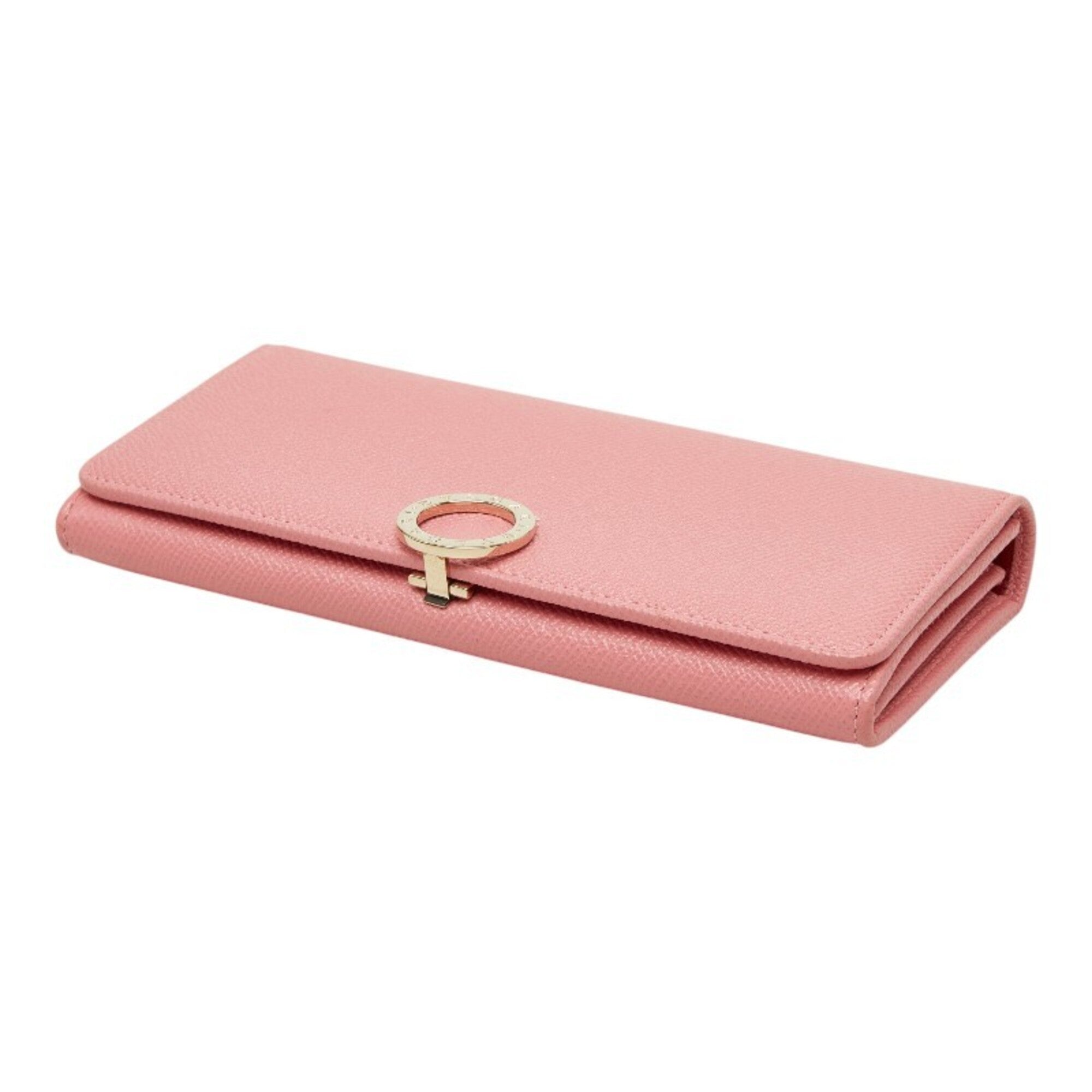 Bvlgari Pink Leather Long Wallet (Bi-Fold) (Pre-Owned)