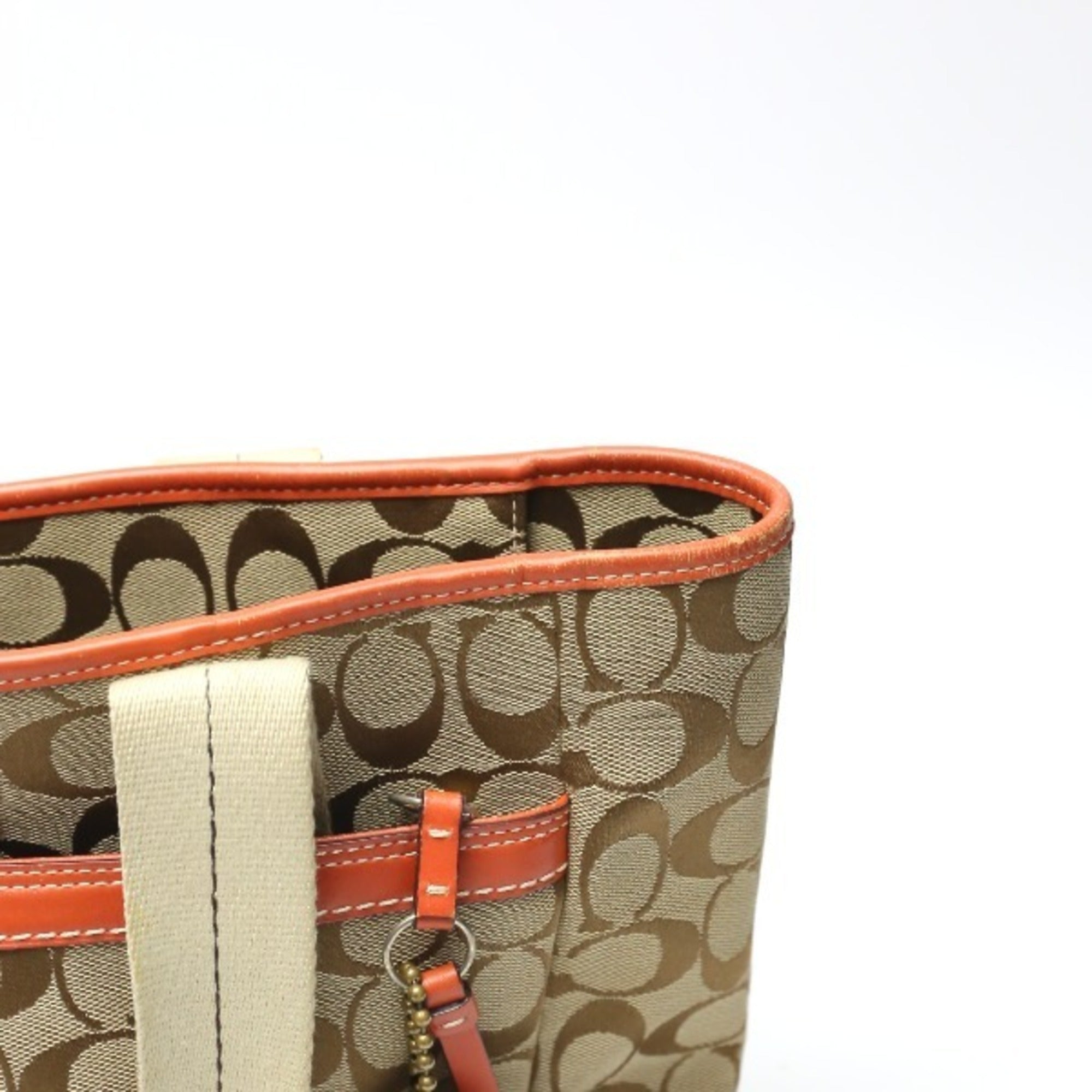 Coach Orange Signature Line Tote Bag (Pre-Owned)