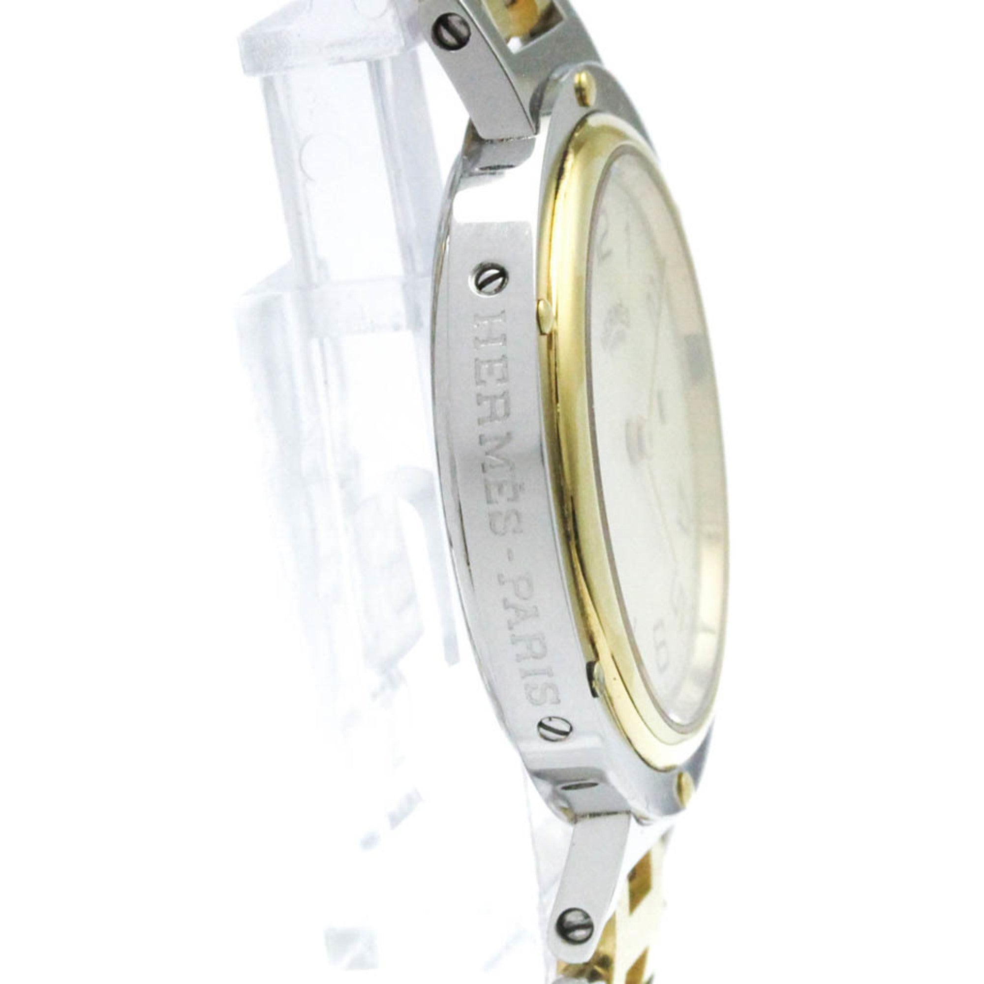 Hermes Clipper Quartz Watch Stainless Steel With Plated Metal Watch (Pre-Owned)