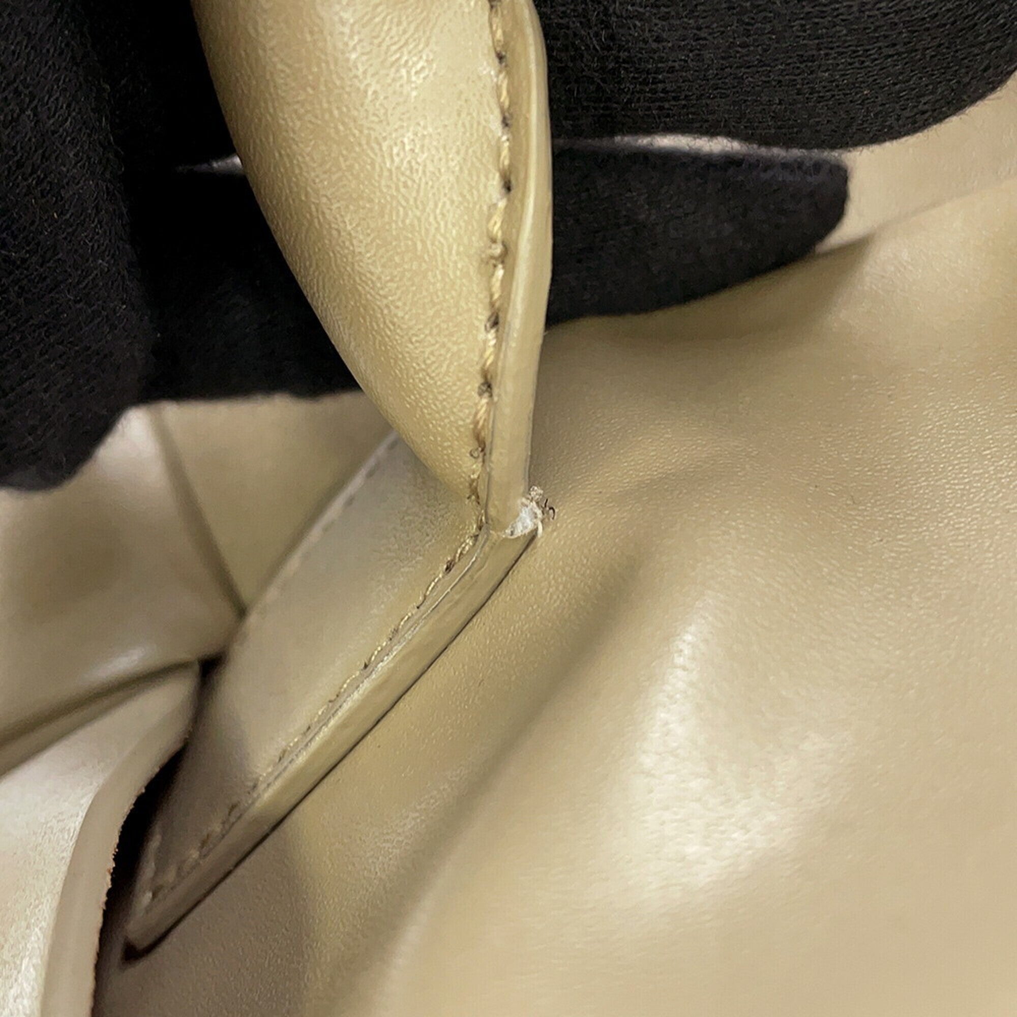 Bottega Veneta Grayish Leather Handbag Shoulder Bag (Pre-Owned)
