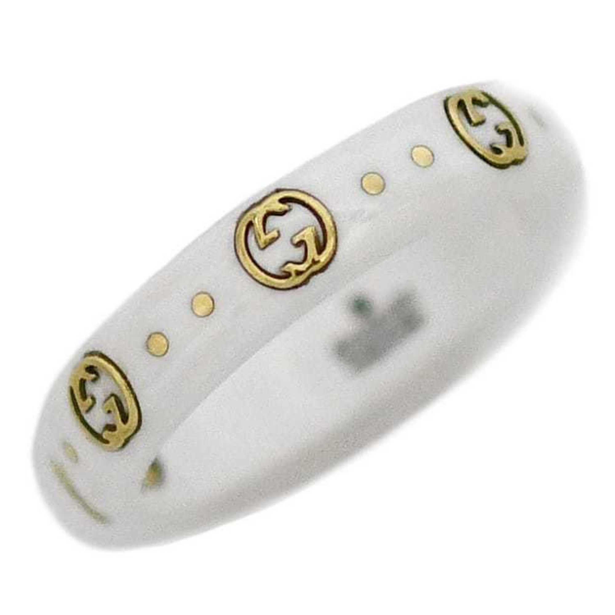 Gucci White Yellow Gold Ceramic Yellow Gold (18K) Band Ring (Pre-Owned)