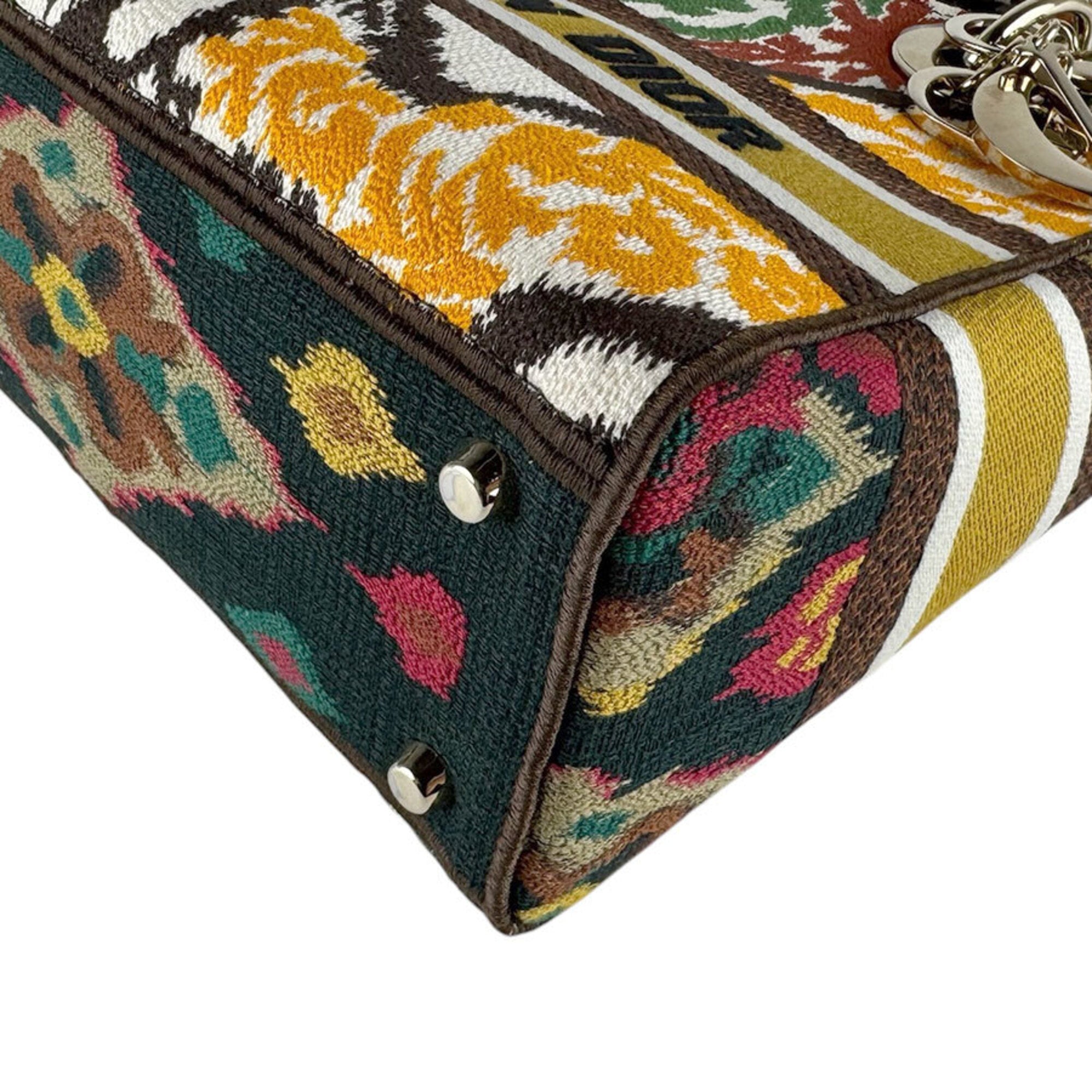 Christian Dior Brown Orange Canvas Handbag Shoulder Bag (Pre-Owned)