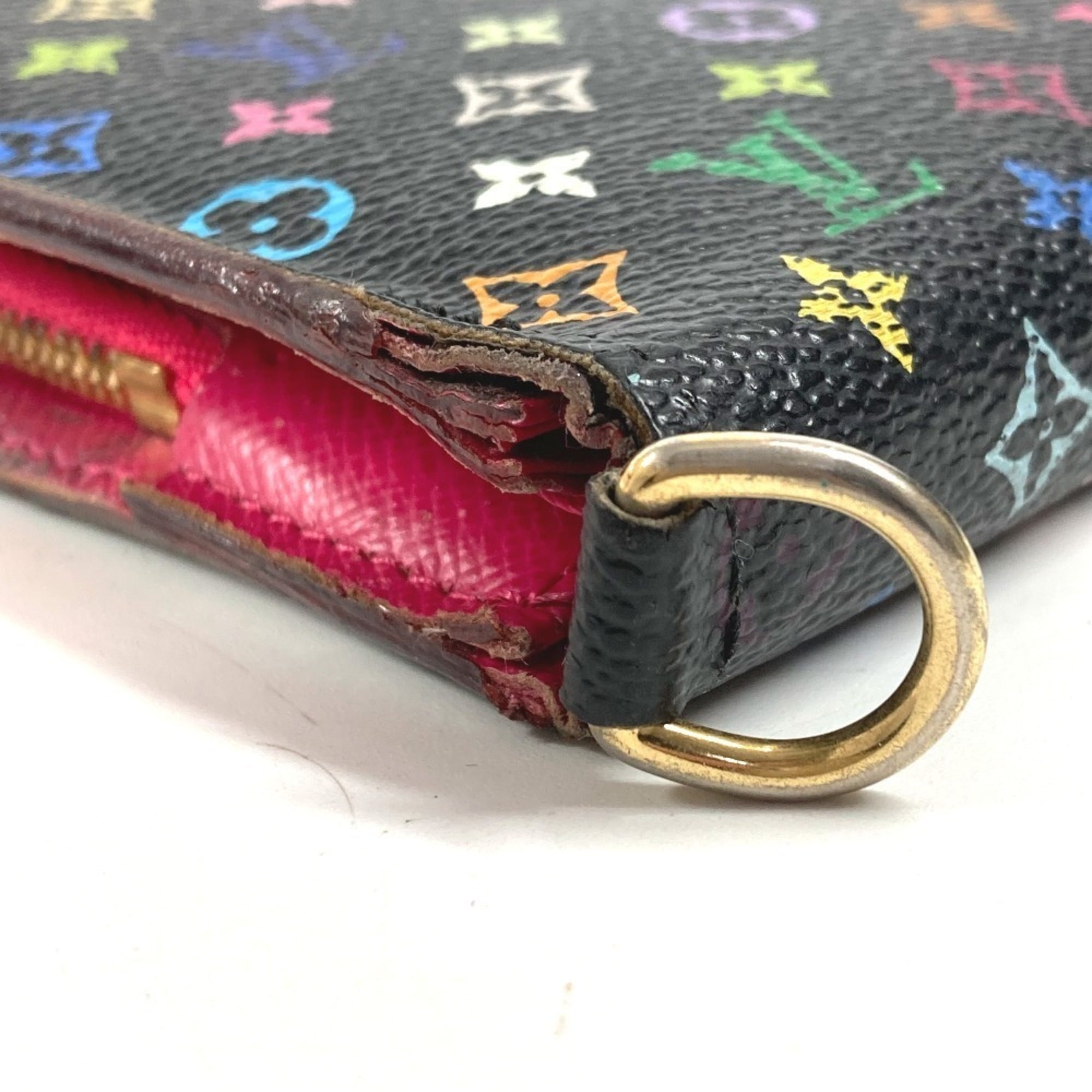Louis Vuitton Black Pink Monogram Multicolore Long Wallet (Bi-Fold) (Pre-Owned)