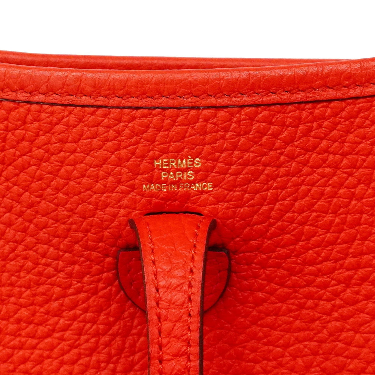 Hermes Red Color Taurillon Clemence Leather Shoulder Bag (Pre-Owned)