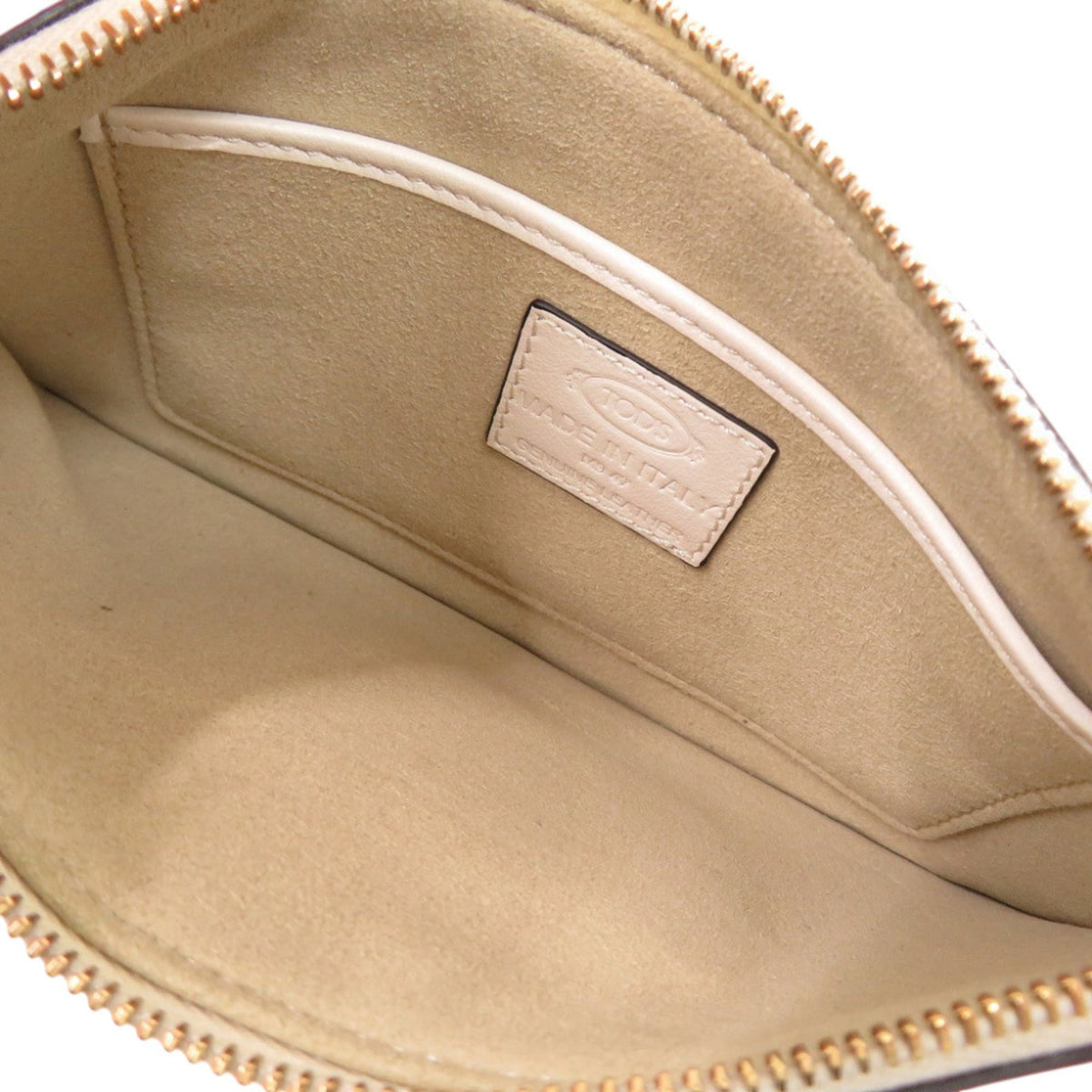 Tod's Ivory Leather Metal Leather Pouch (Pre-Owned)