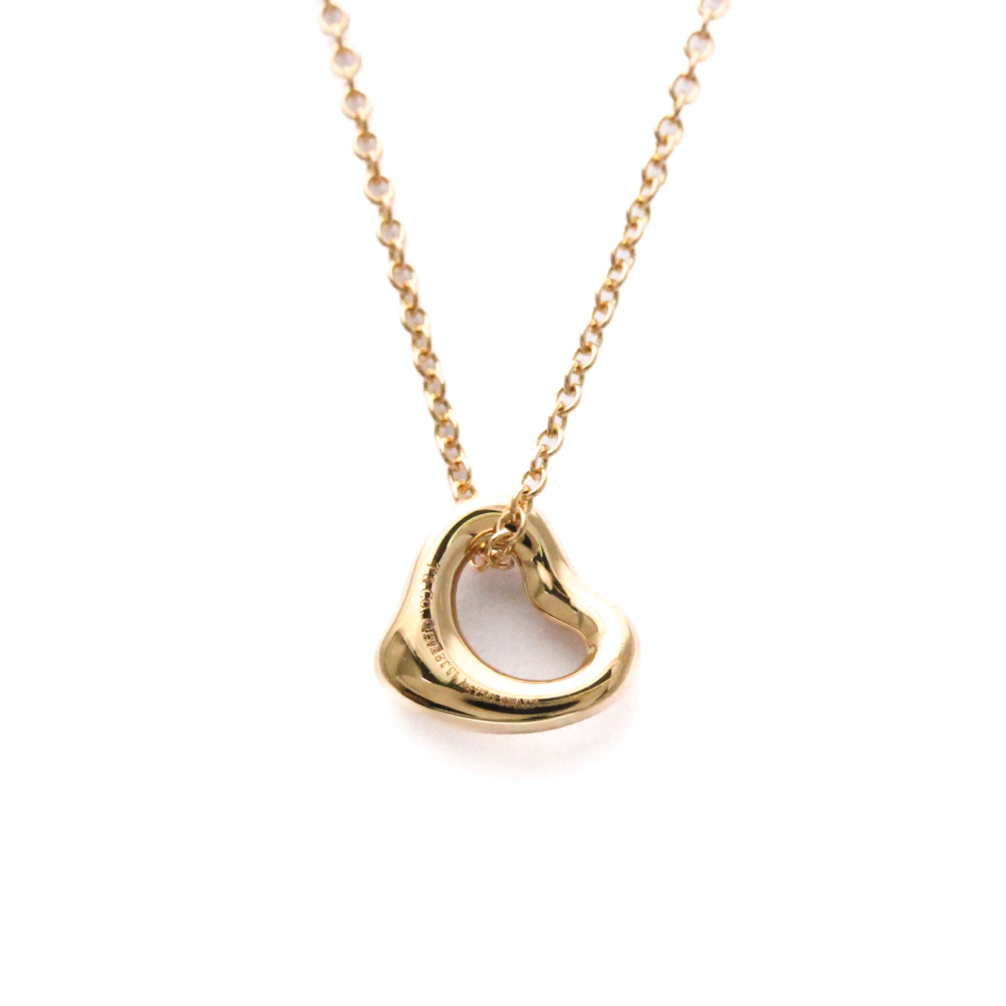Tiffany & Co. Elsa Peretti Open Heart Pendant Necklace 18K Rose Gold Gold Pink_Gold Necklace Jewelry (Pre-Owned)