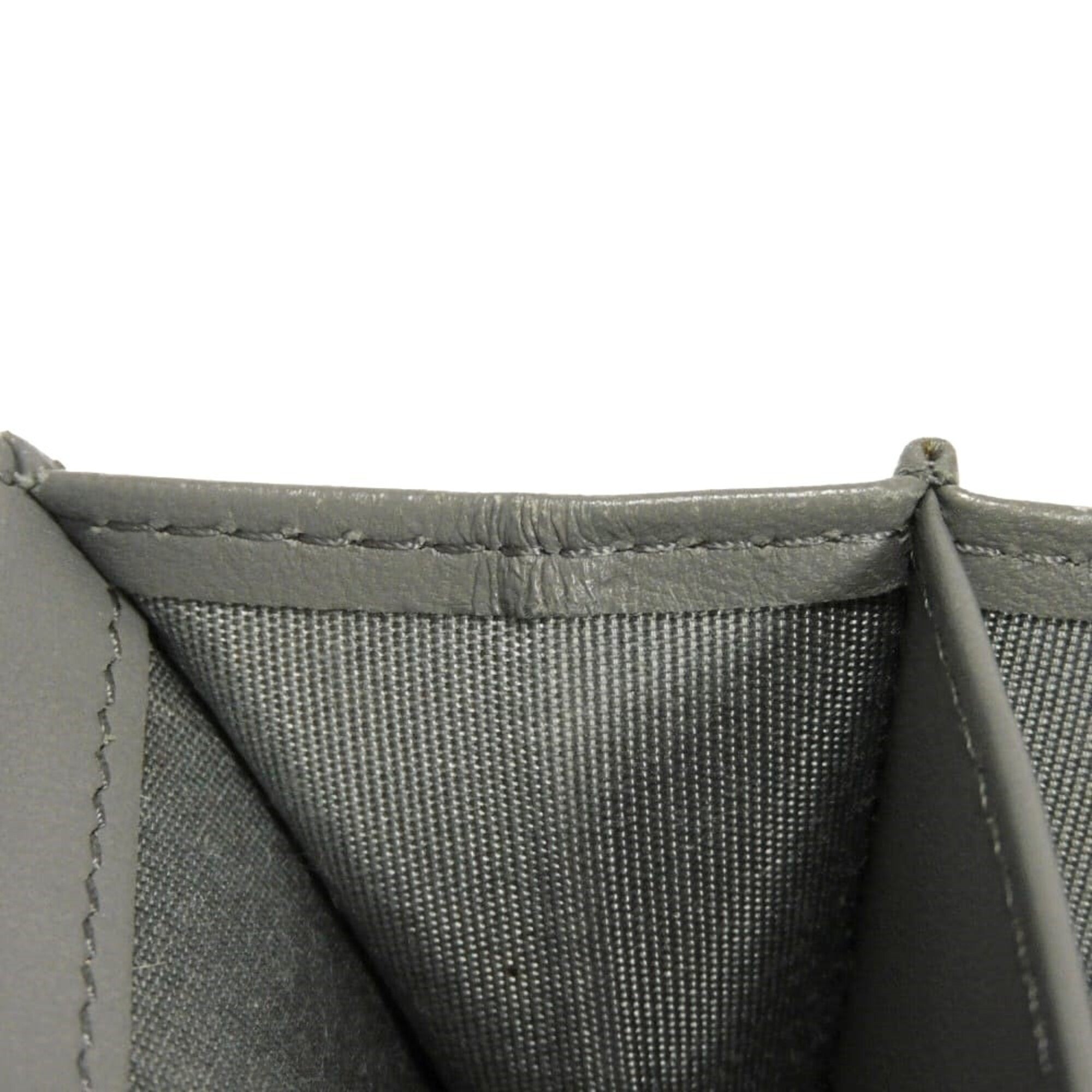 Chanel Gray Leather Wallet (Bi-Fold) (Pre-Owned)