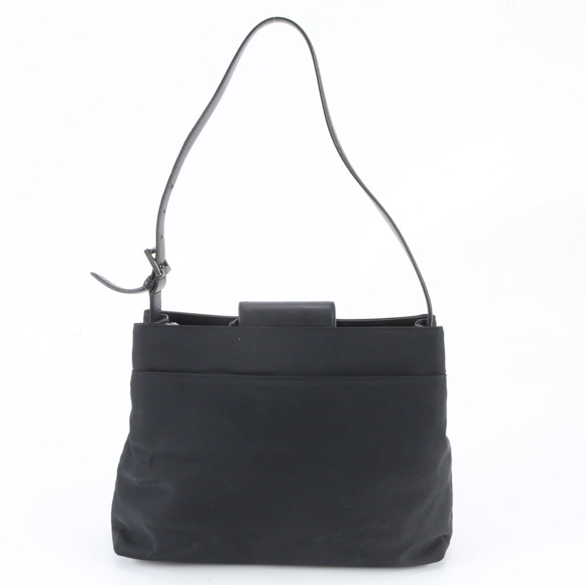 Coach Black Leather Nylon Handbag Shoulder Bag (Pre-Owned)