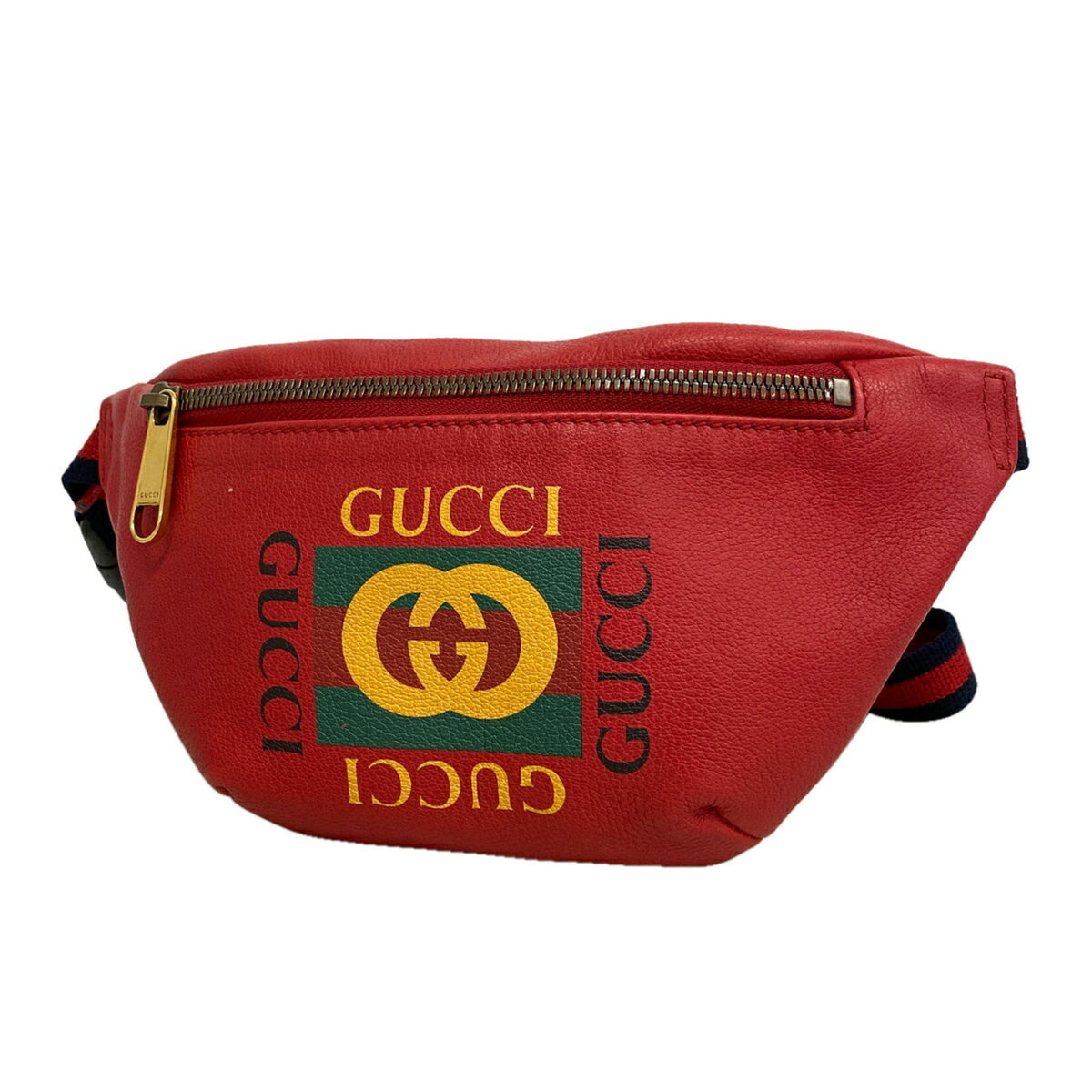 Gucci Red Color Leather Fanny Pack (Pre-Owned)