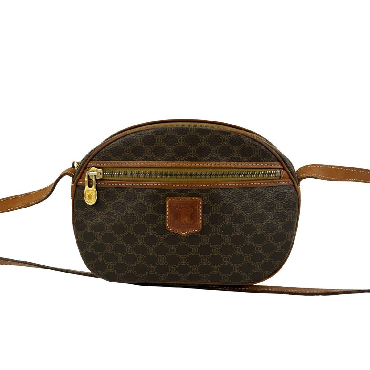 Celine Brown Leather Pvc Pochette Shoulder Bag (Pre-Owned)