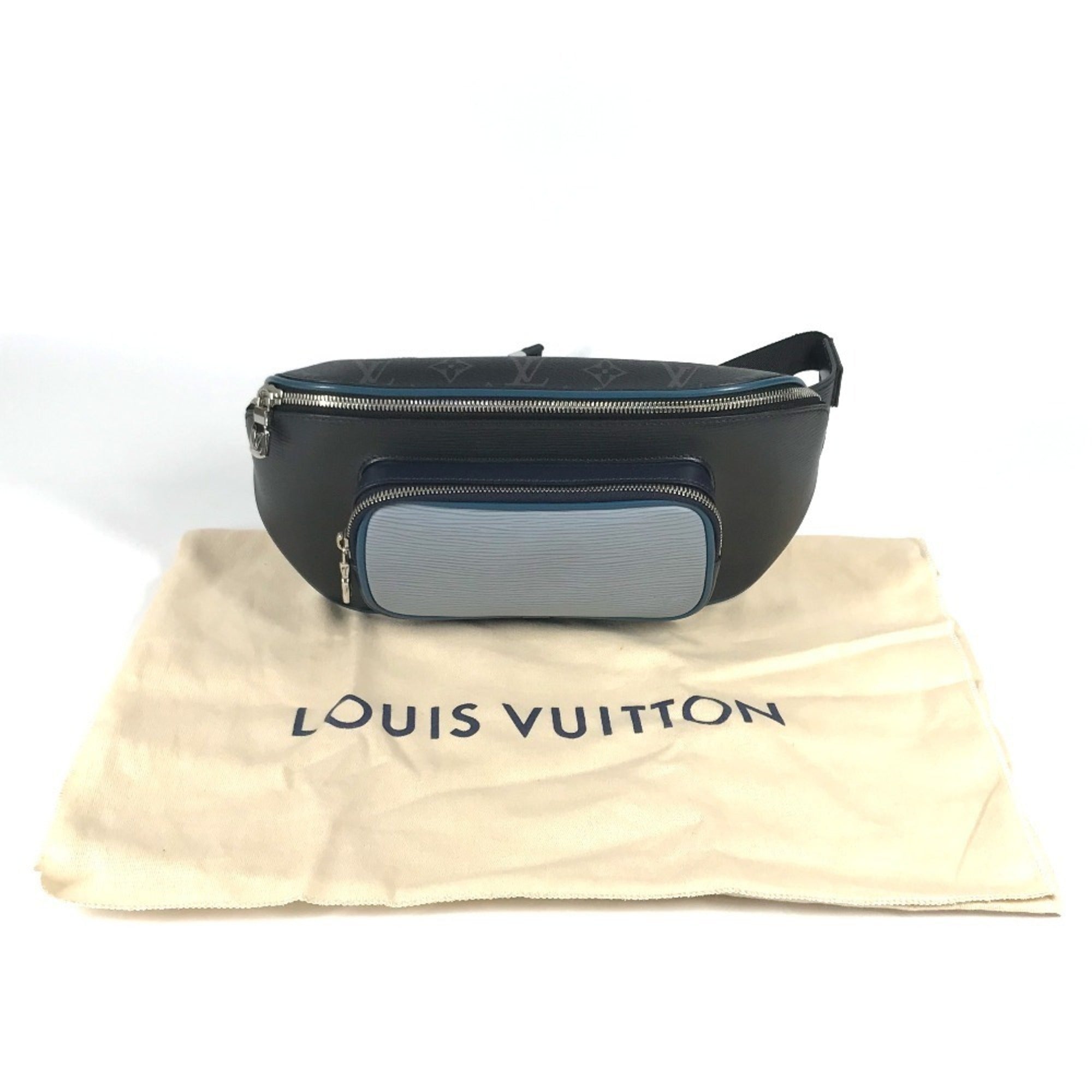 Louis Vuitton Blue Monogram Eclipse Navy Monogram Eclipse Epi Leather Fanny Pack Shoulder Bag (Pre-Owned)