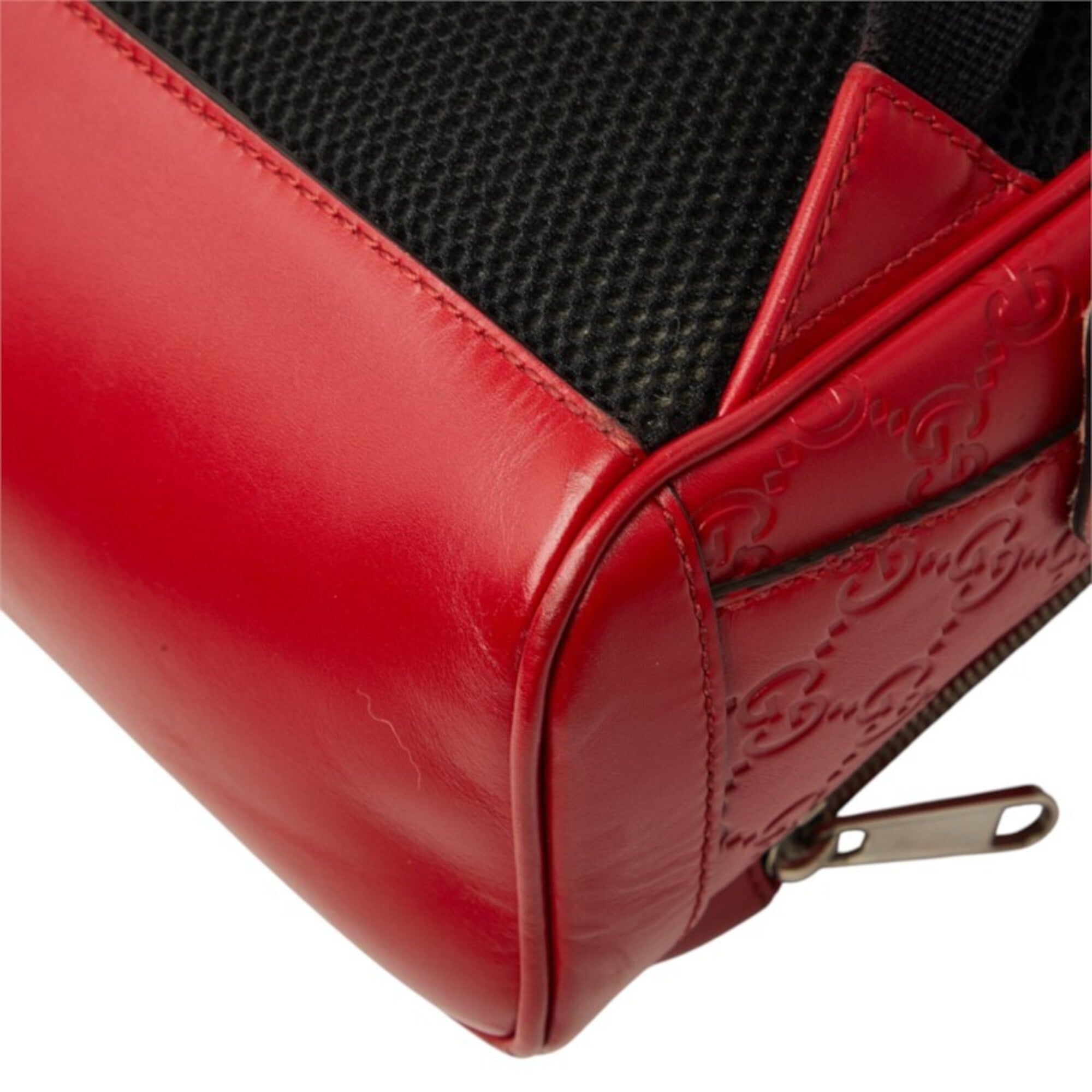 Gucci Red Color Leather Backpack (Pre-Owned)