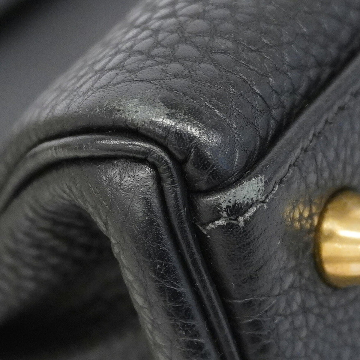 Hermes Black Taurillon Clemence Leather Handbag (Pre-Owned)