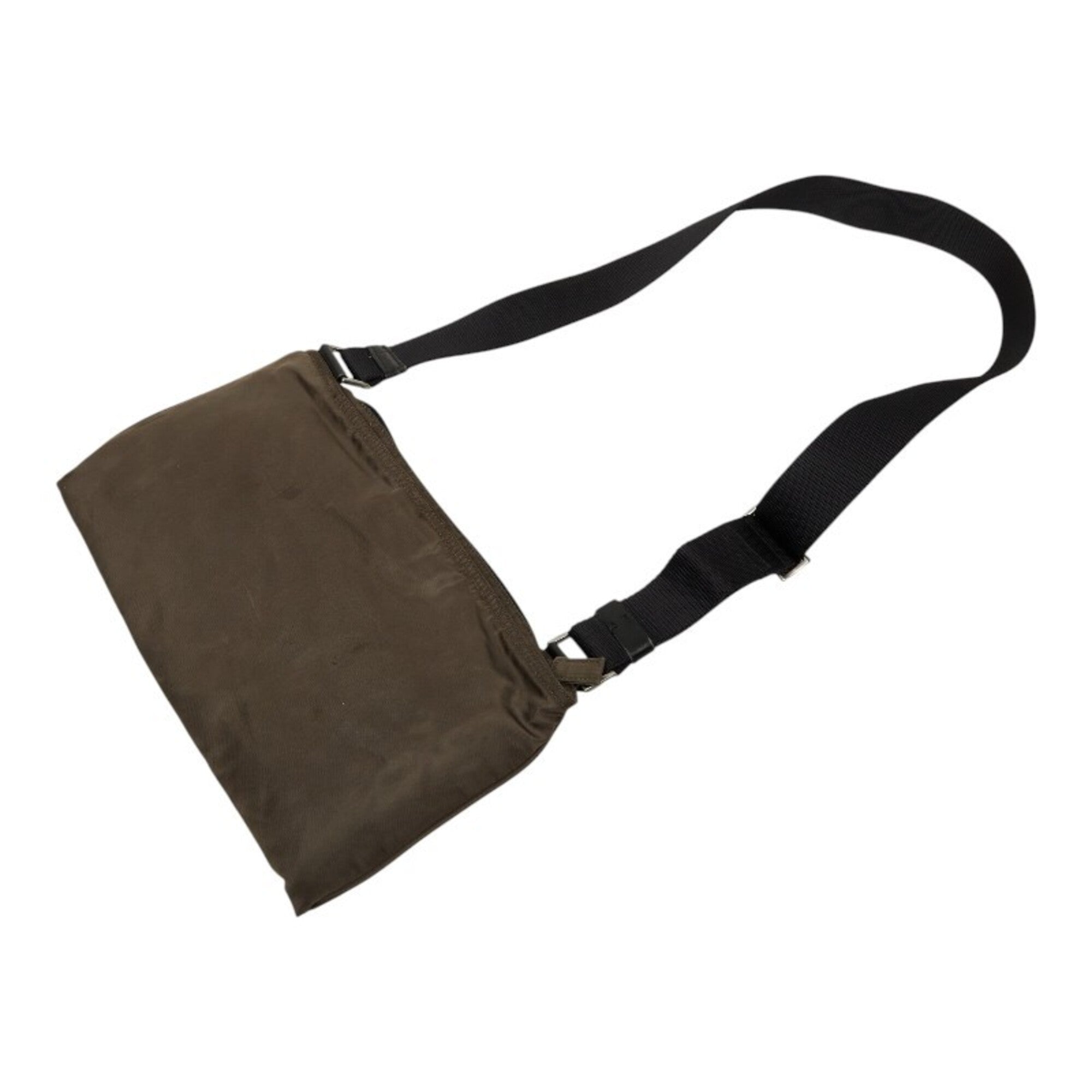 Prada Brown Nylon Leather Shoulder Bag (Pre-Owned)