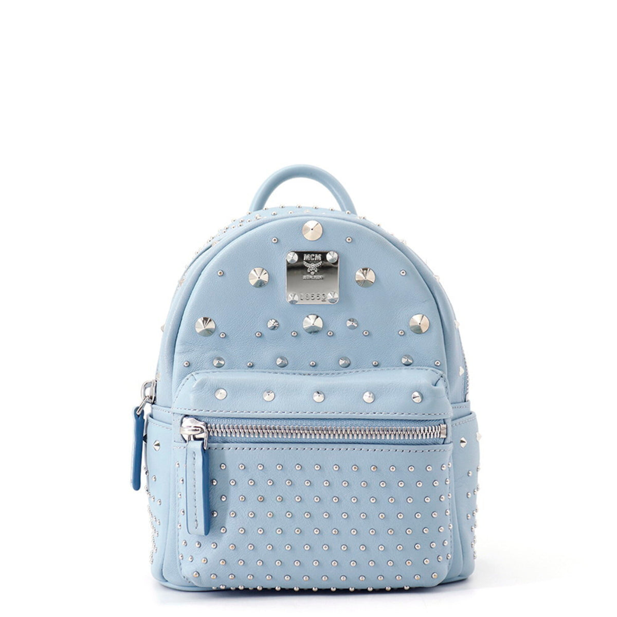 Mcm Light Blue Leather Backpack (Pre-Owned)