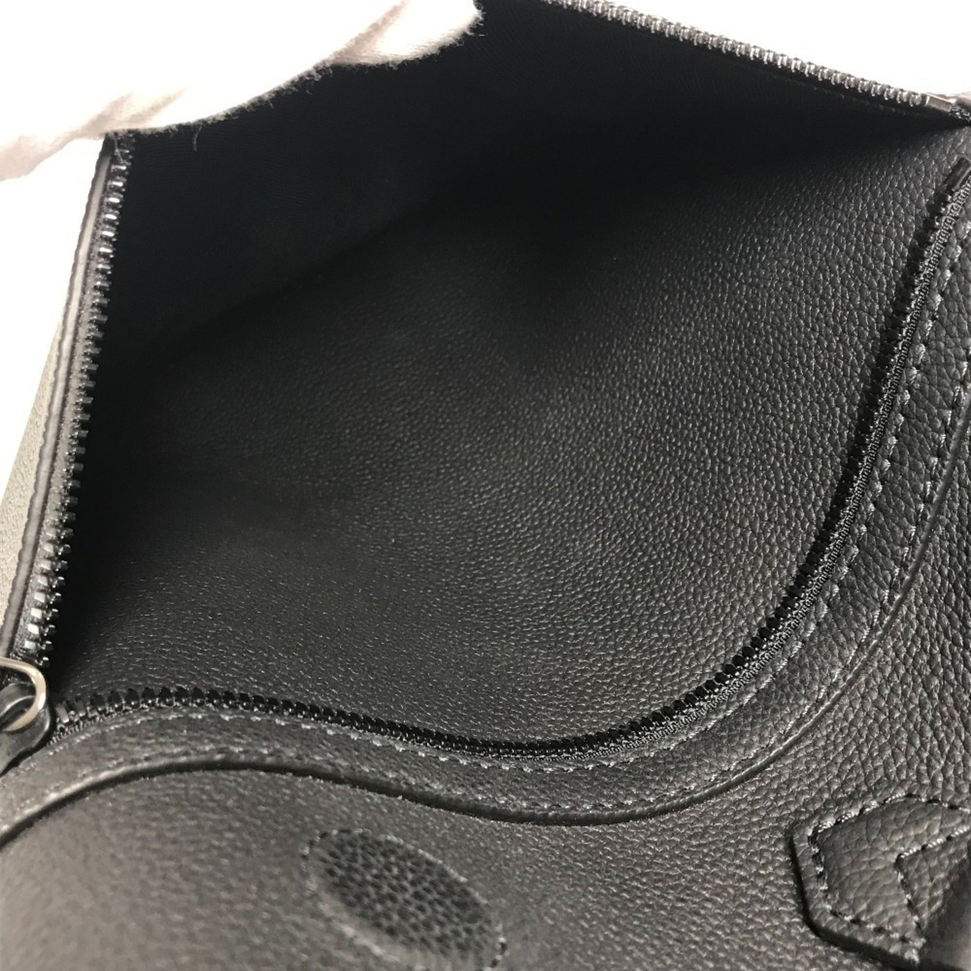 Louis Vuitton Black Noir Leather Backpack (Pre-Owned)