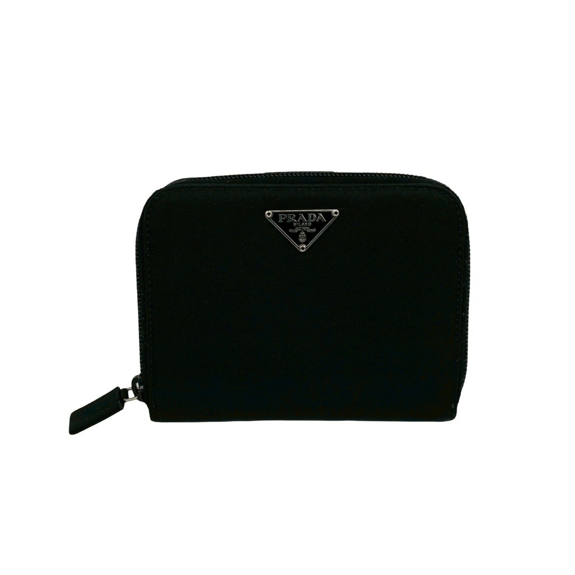 Prada Black Leather Nylon Wallet (Bi-Fold) (Pre-Owned)