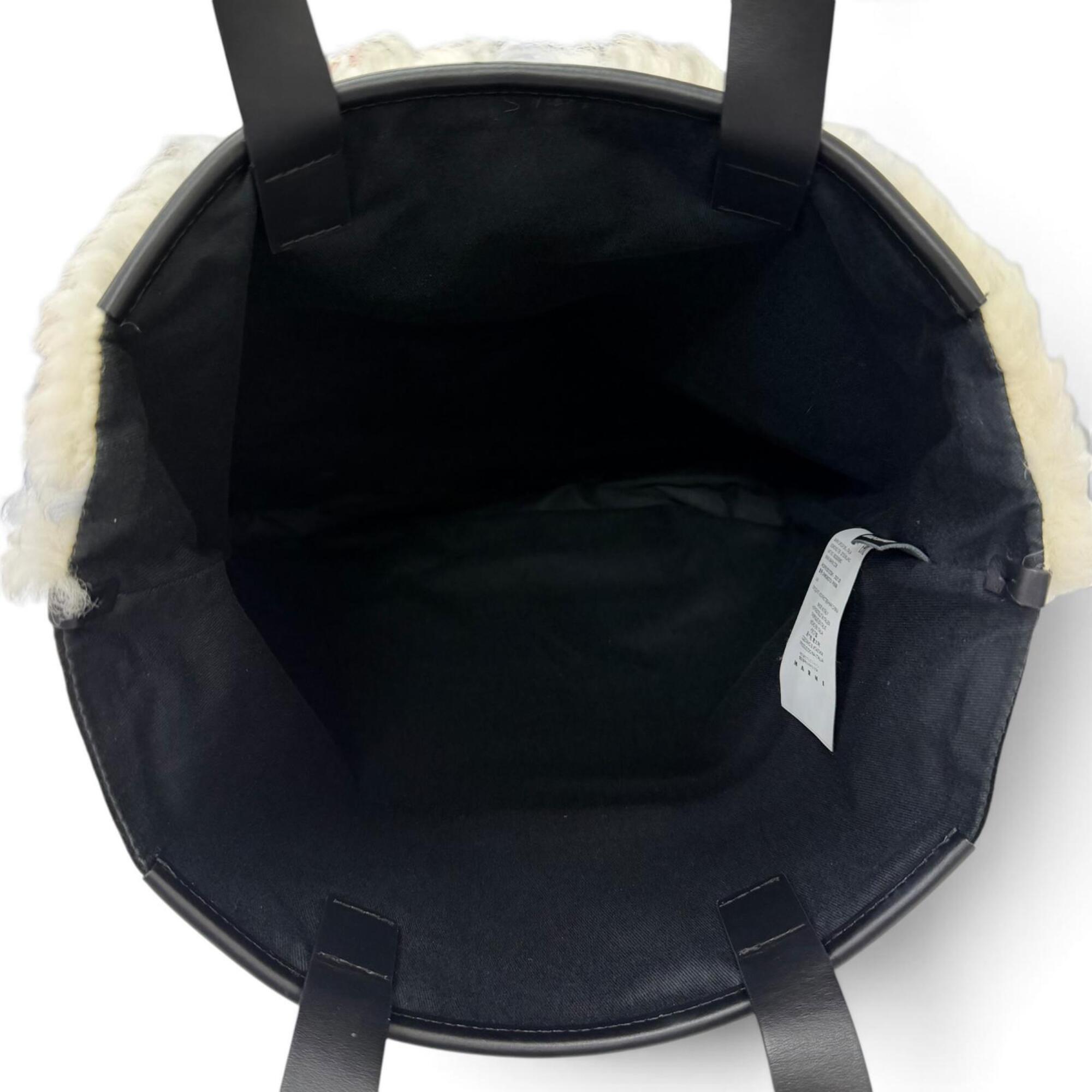 Marni Black Blue White Leather Tote Bag (Pre-Owned)